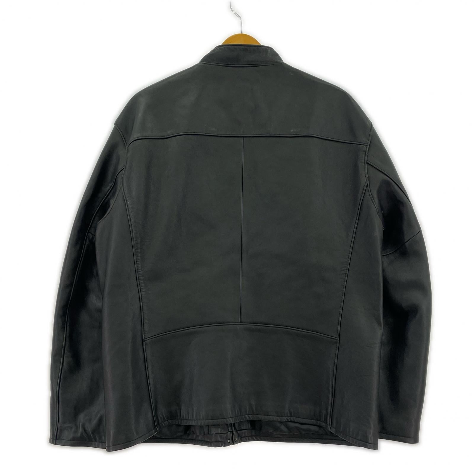レザージャケット ラムレザー シングル (XL) 黒 ブラック