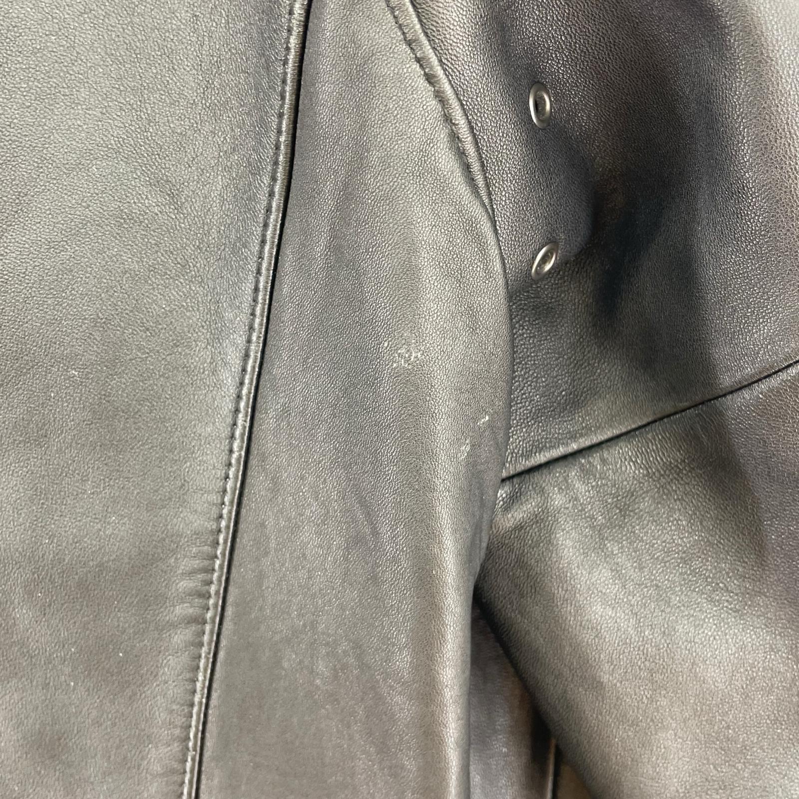レザージャケット ラムレザー シングル (XL) 黒 ブラック