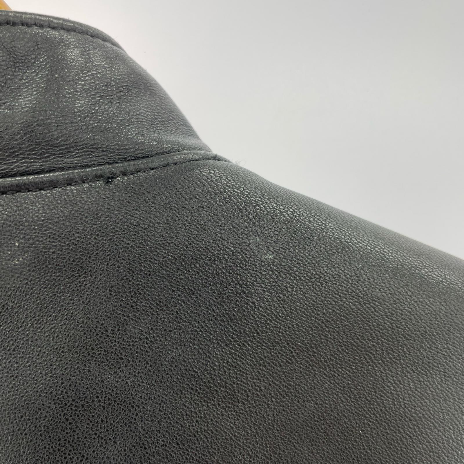 レザージャケット ラムレザー シングル (XL) 黒 ブラック
