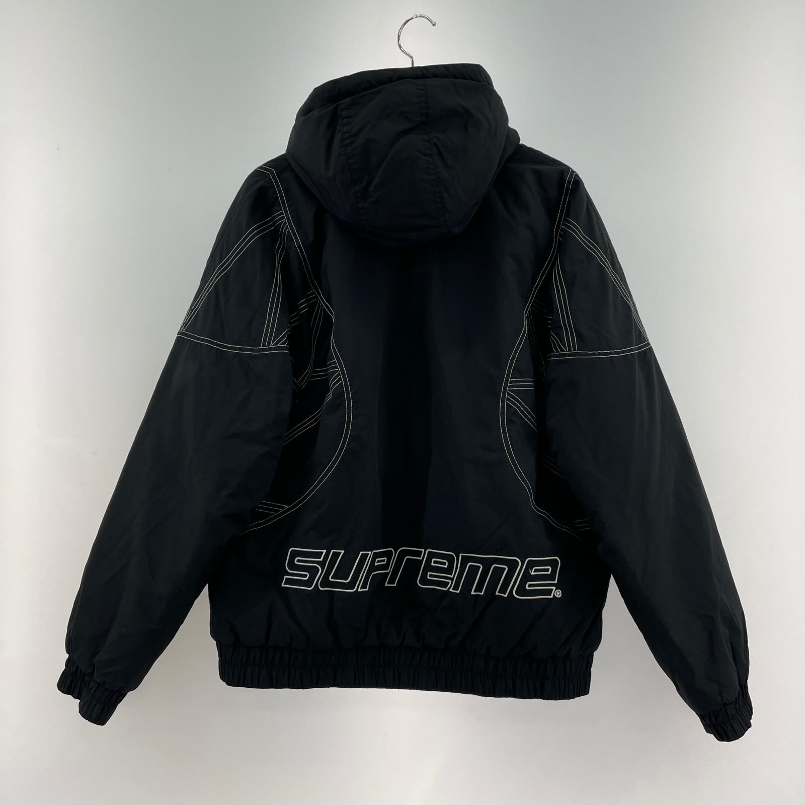 ジャケット zigzag stitch puffy jacket M M ブラック