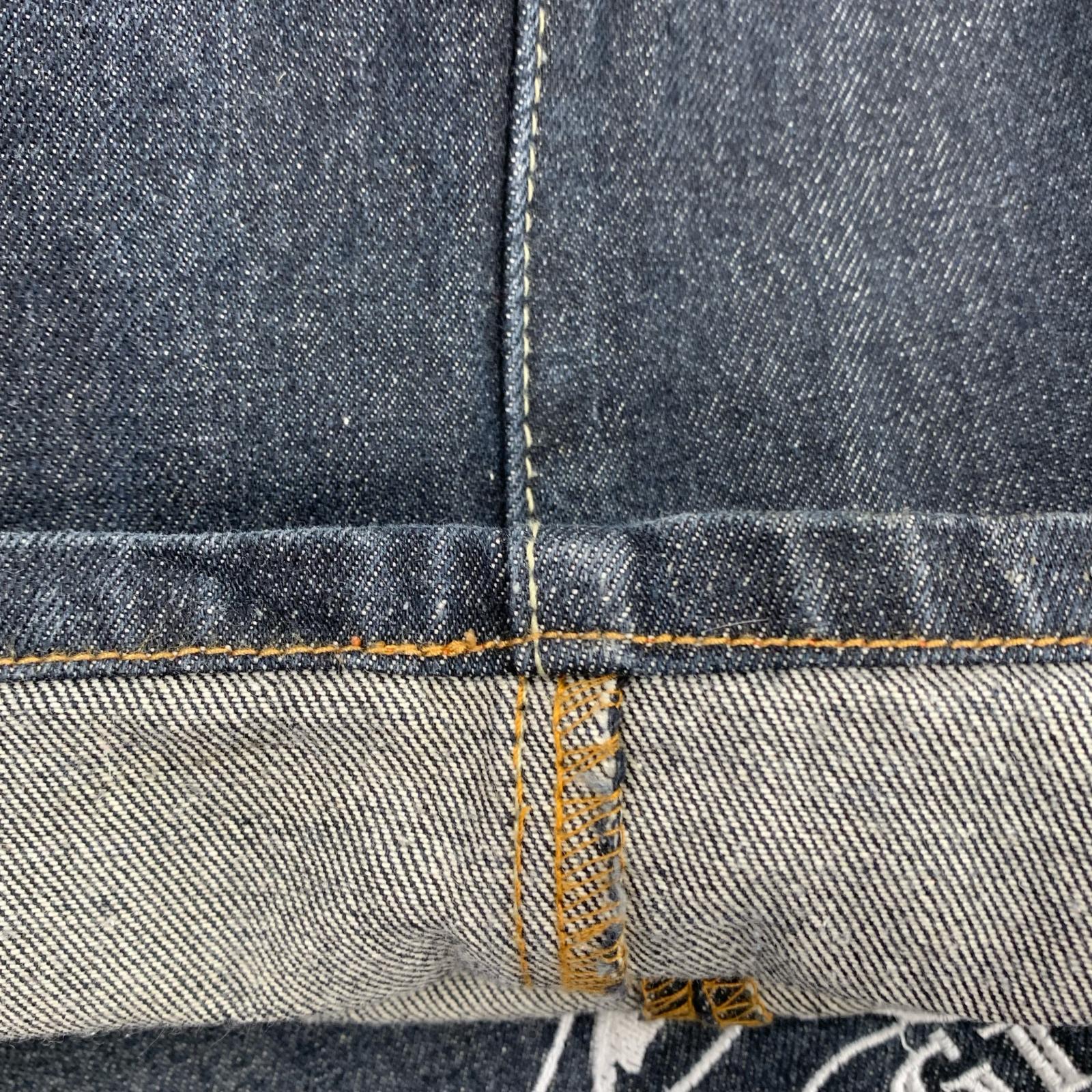 デニムパンツ エドハーディ 刺繍デニムデザインパンツ LOT2008 36 ネイビー