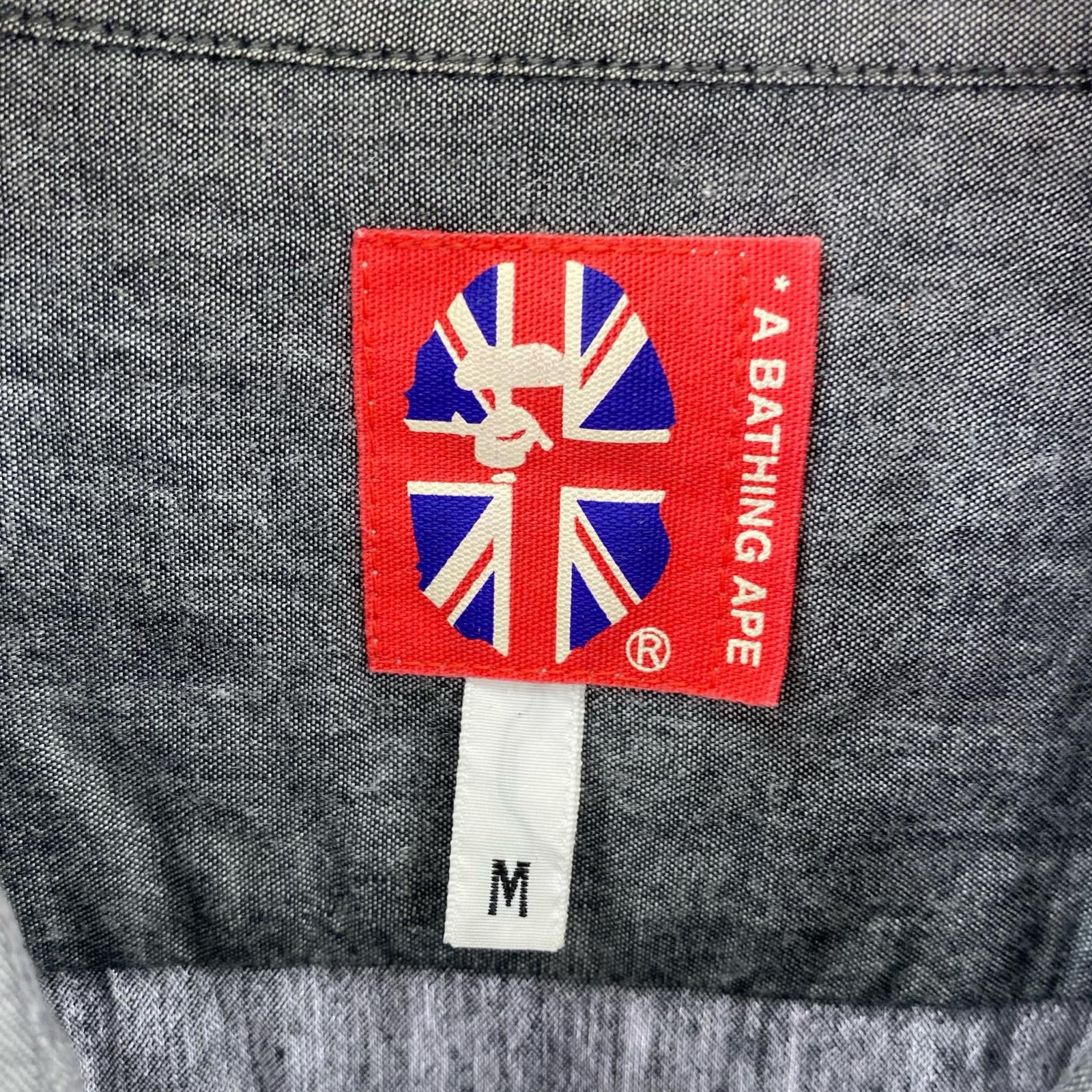 半袖シャツ イギリス国旗タグ S/Sシャツ グレー (M) M グレー