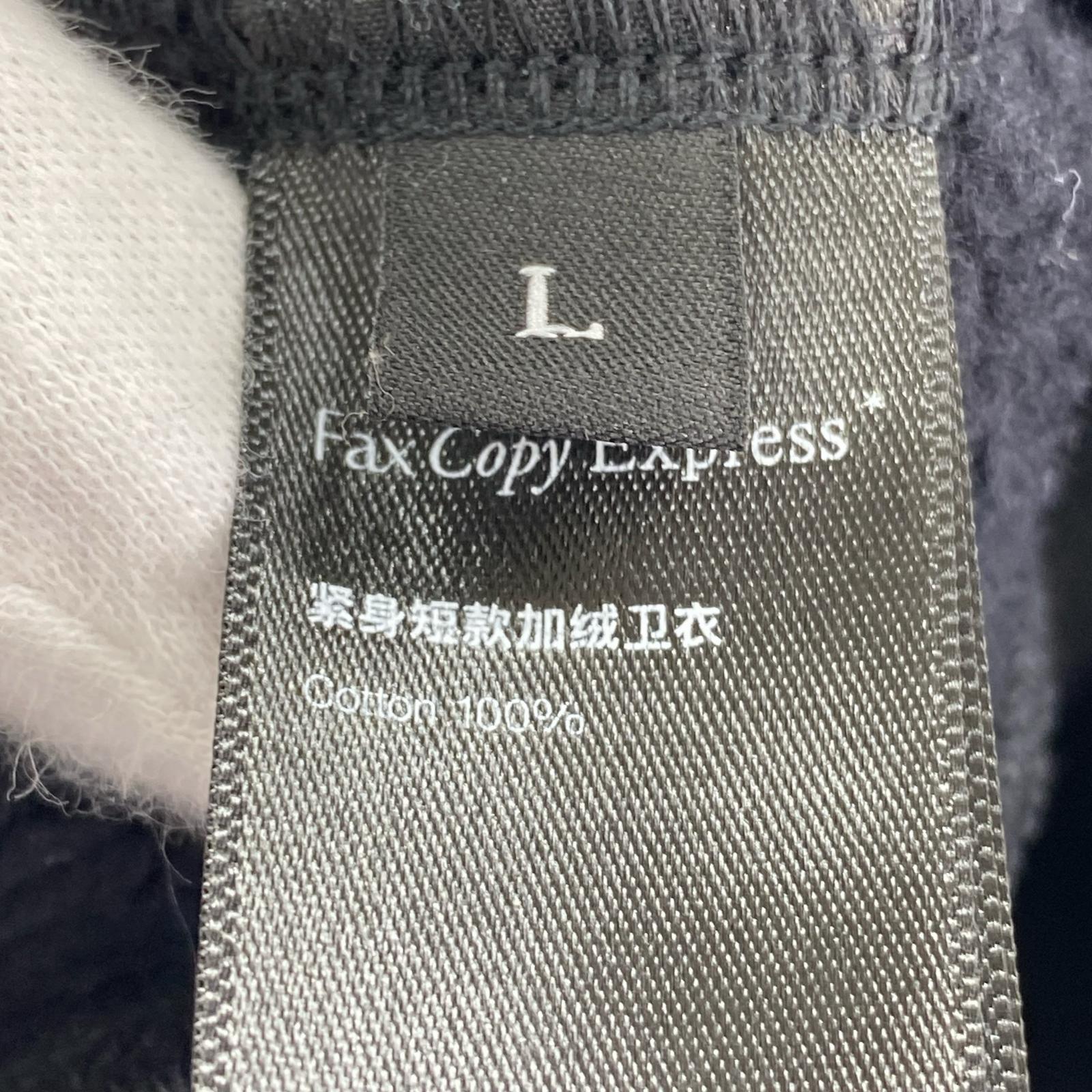 パーカー Fax Copy Express 短丈 ジップパーカー L 黒 L ブラック