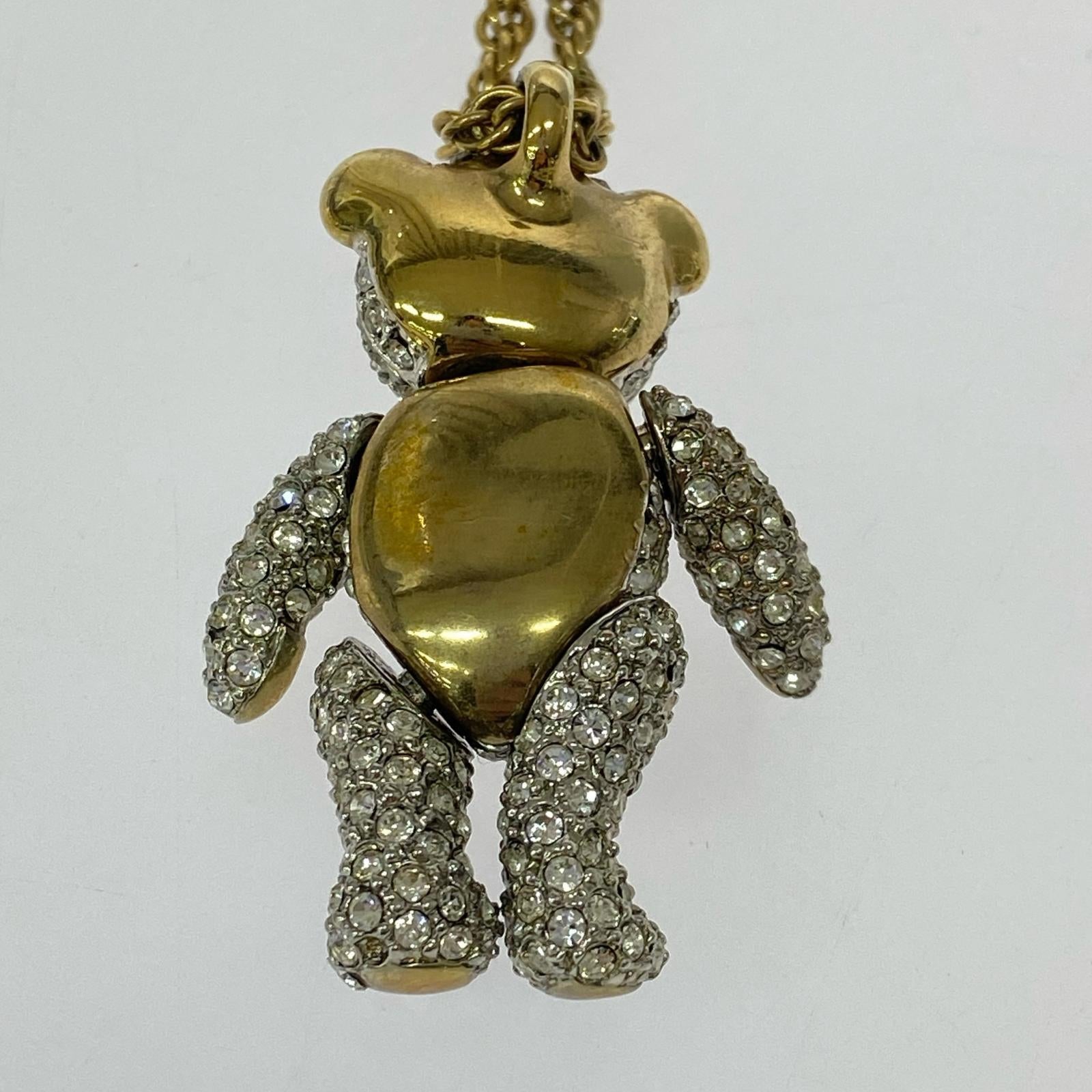ネックレス Vivienne Westwood Crystal Teddy Pendant テディベアペンダント ゴールド