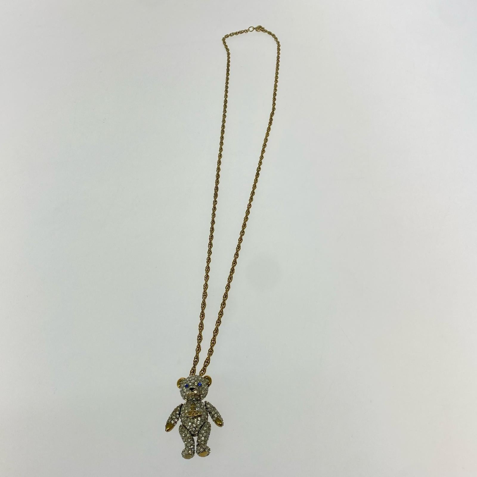 ネックレス Vivienne Westwood Crystal Teddy Pendant テディベアペンダント ゴールド
