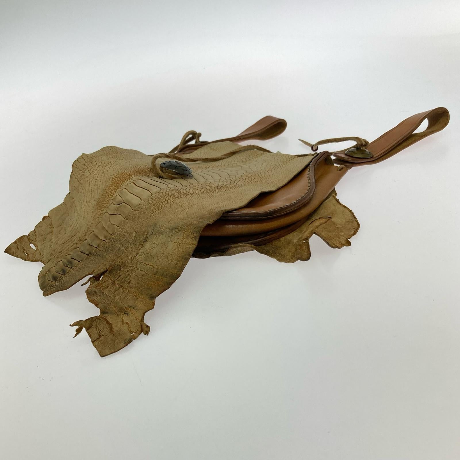 その他バッグ BO'S GLAD RAGS レザーメディスンバッグ ダチョウ ブラウン