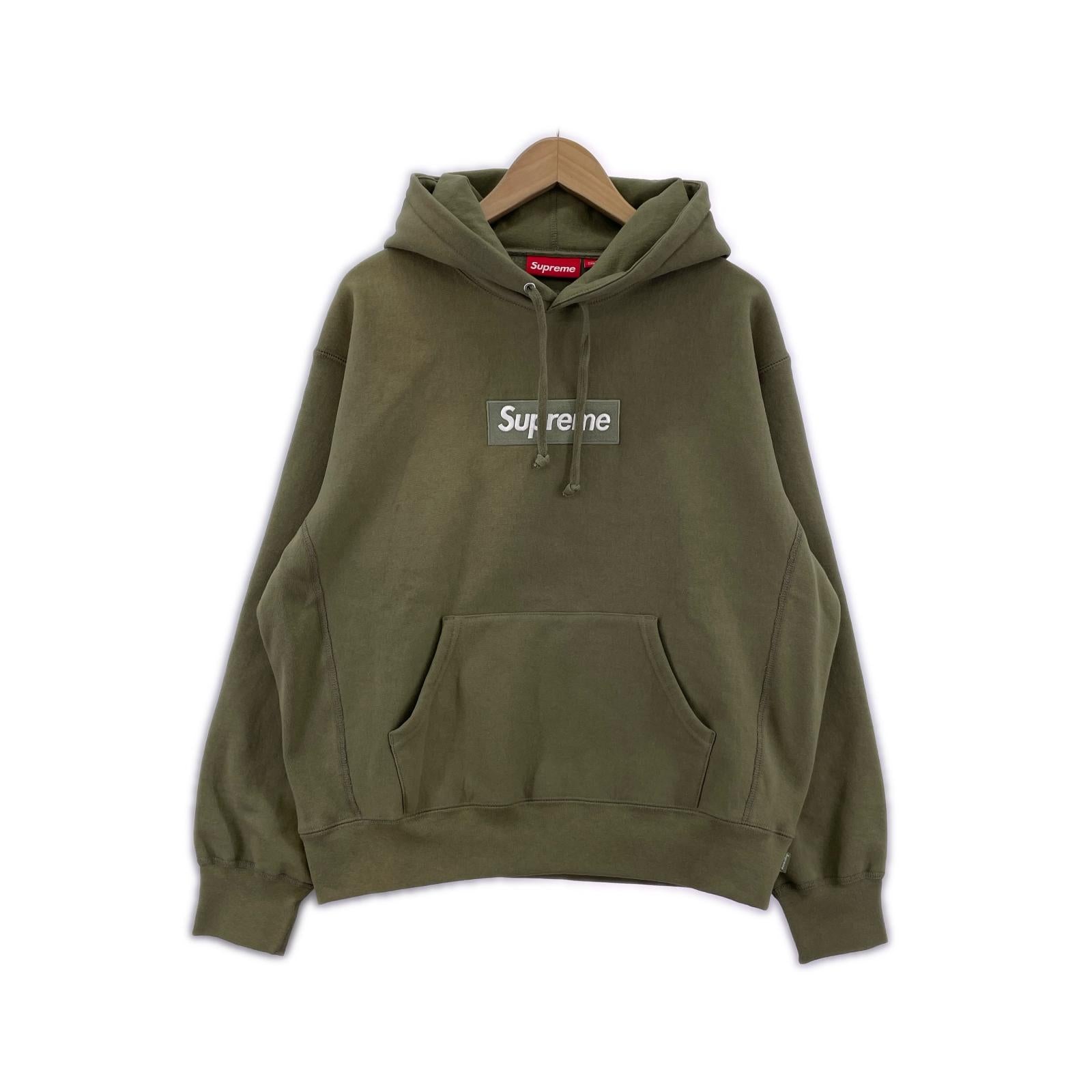 パーカー Supreme Box Logo 25FW (S)オリーブ S