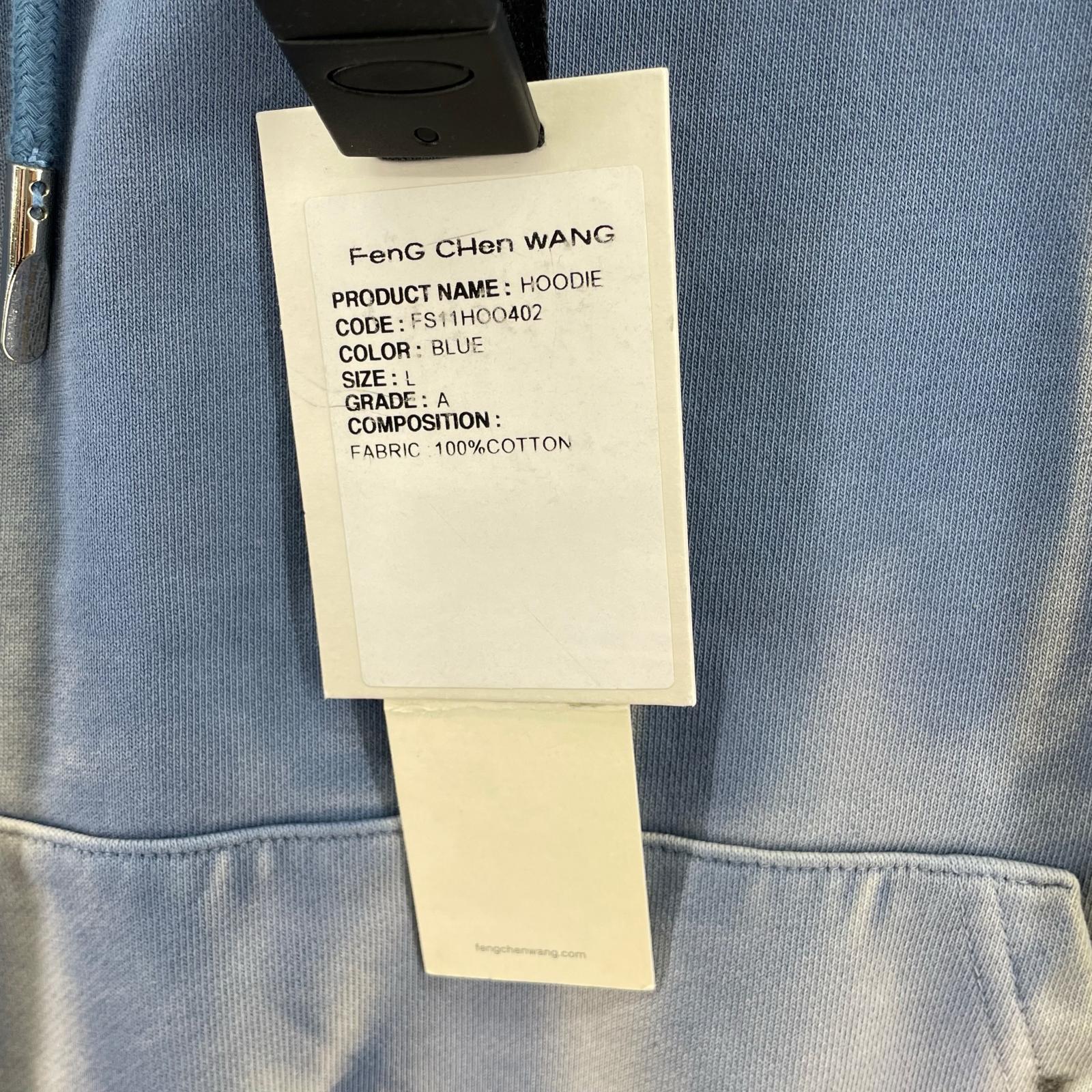 パーカー FenG CHen WANG FRENCH TERRY TIE-DYE HOODIE IN BLUE L ブルー