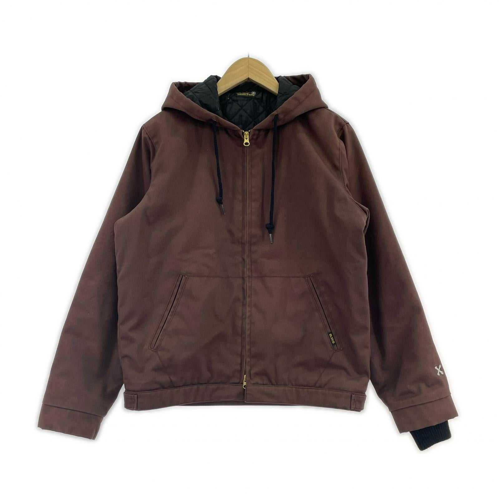 ジャケット bluco work garment フードジャケット S ブラウン