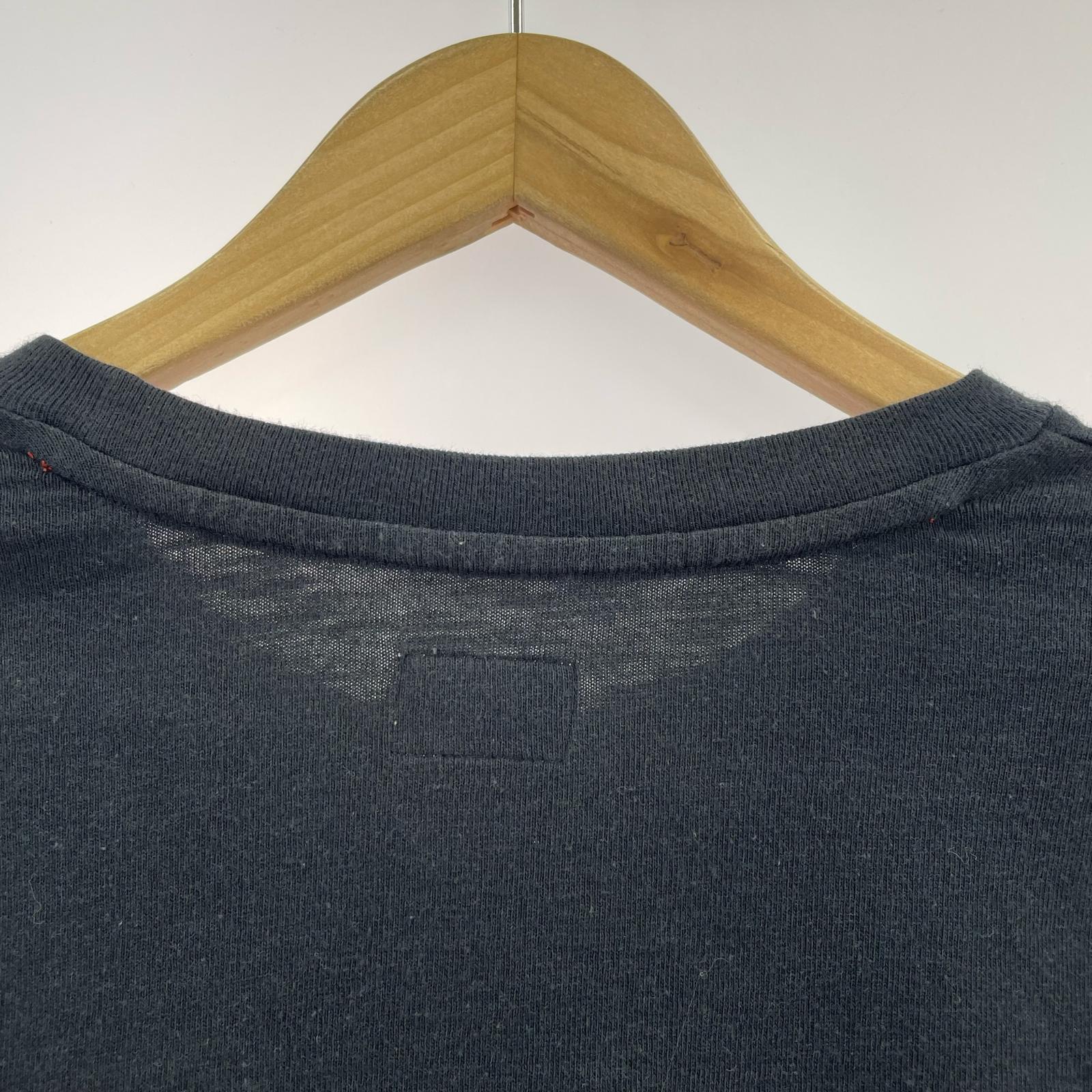 長袖Tシャツ フットボールT 黒 L ブラック