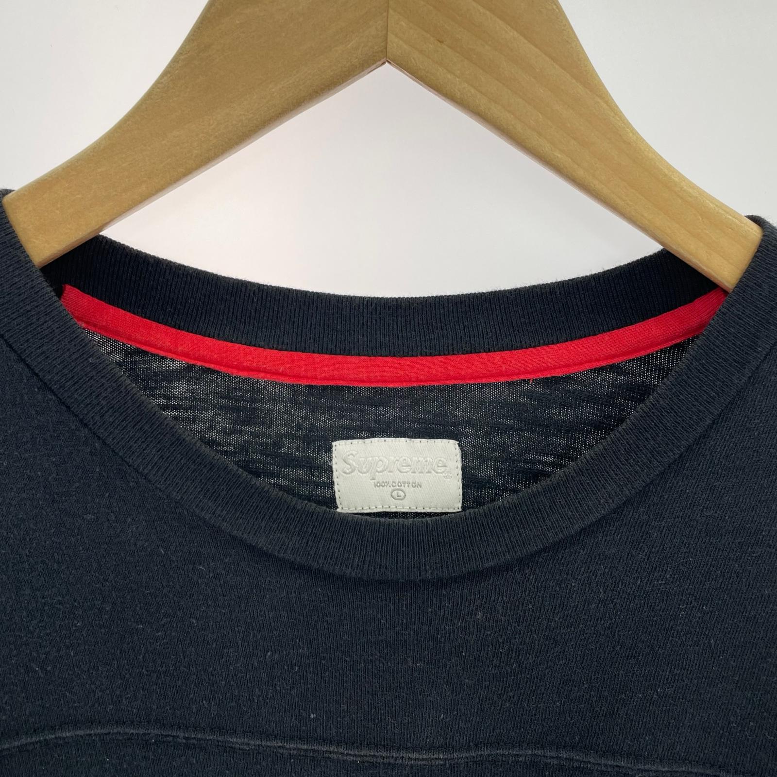 長袖Tシャツ フットボールT 黒 L ブラック