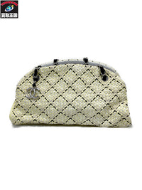 CHANEL マドモアゼル パテントレザー×ステッチ チェーンショルダーバッグ イエロー