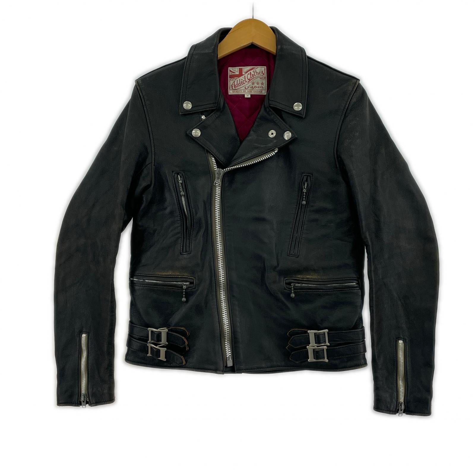 ジャケット ADDICT CLOTHES ダブルライダースジャケット (36) 36 ブラック