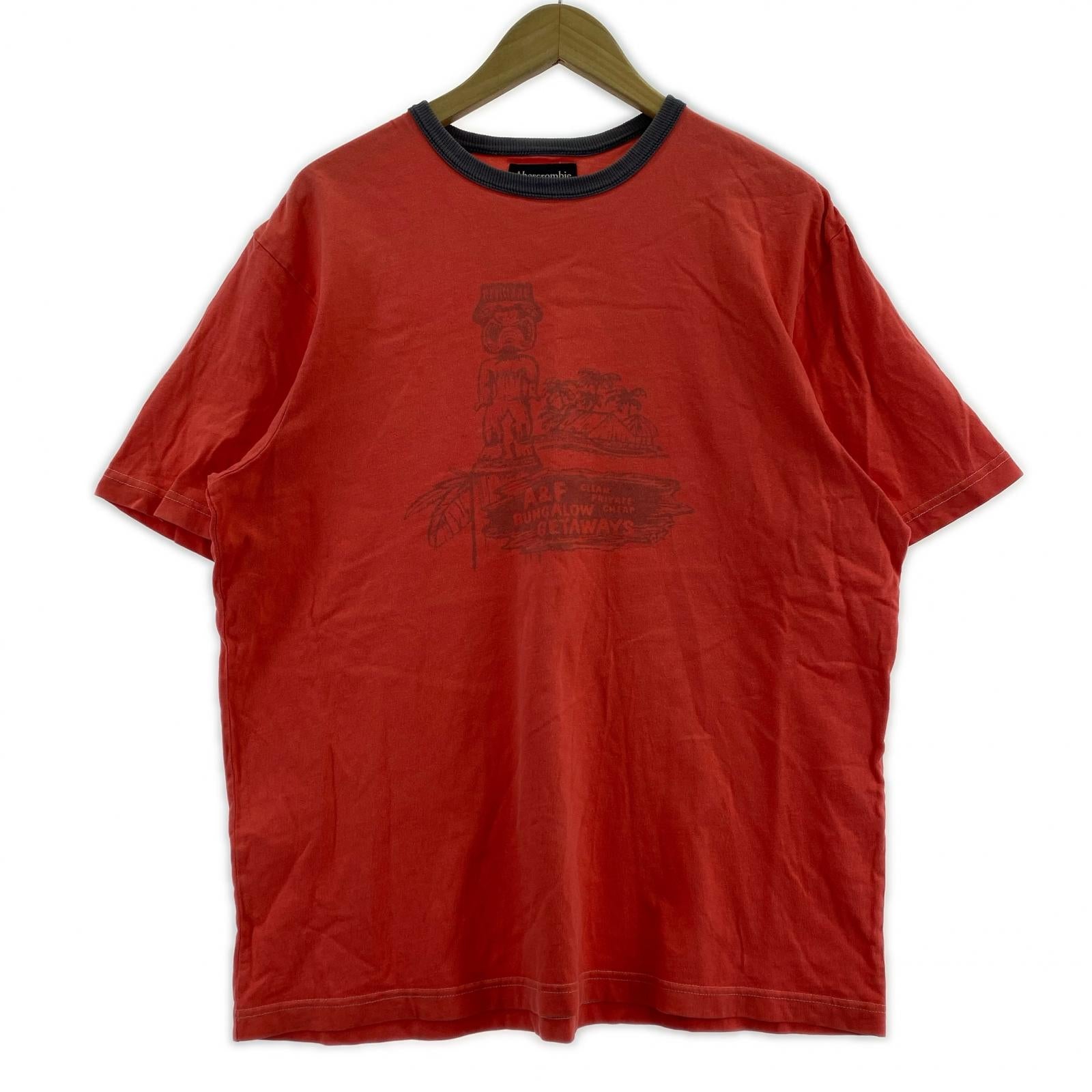 半袖Tシャツ 90s~ 染込みプリント 赤 レッド