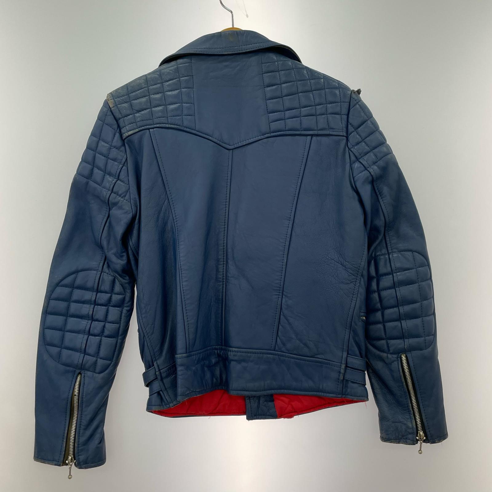 ライダースジャケット 70s 80s SUPER A FASHION イングランド製 ロンジャン ブルー