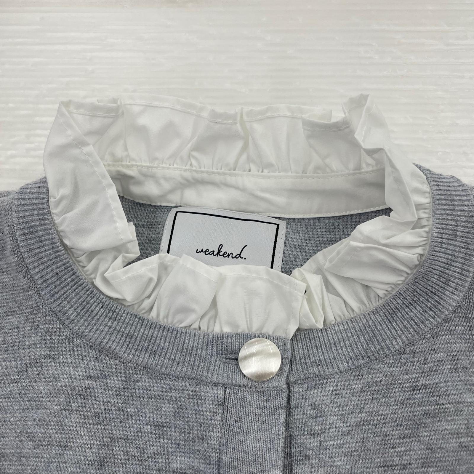 その他トップス weakend. フリルニットカーディガン グレー SIZE 1 1 グレー