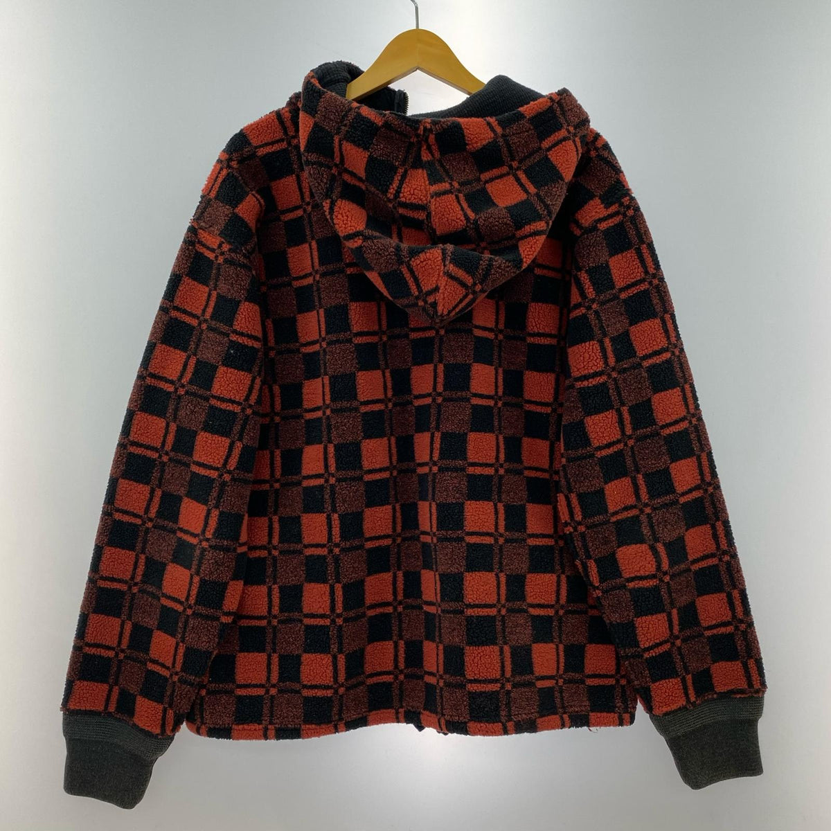 ジャケット RRL チェック柄 フリースアノラックパーカー L レッド L レッド