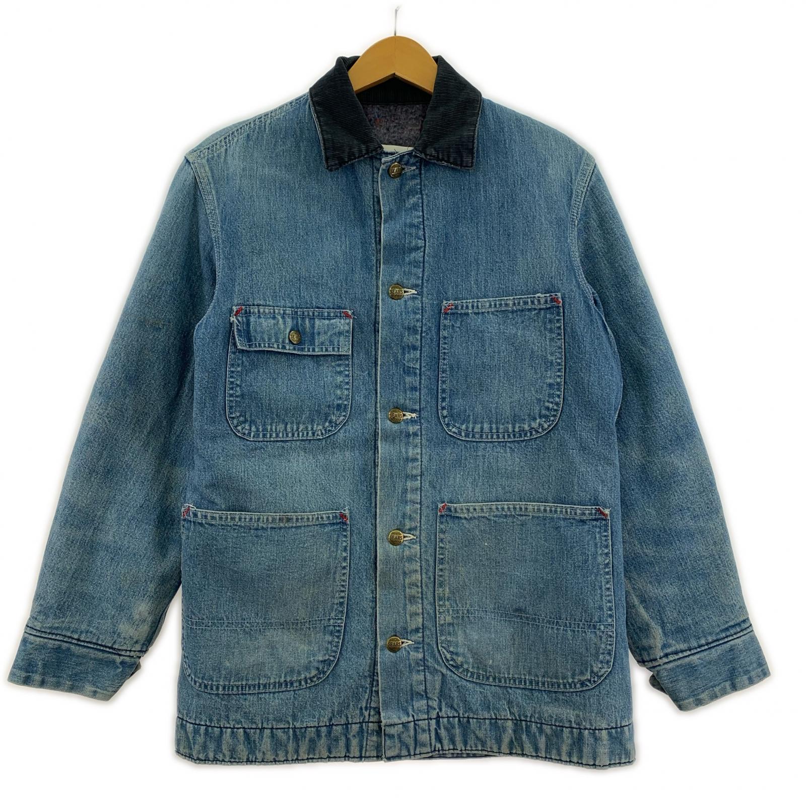 ジャケット 70s Sears WORK 'N LEISURE デニム カバーオール S S ブルー