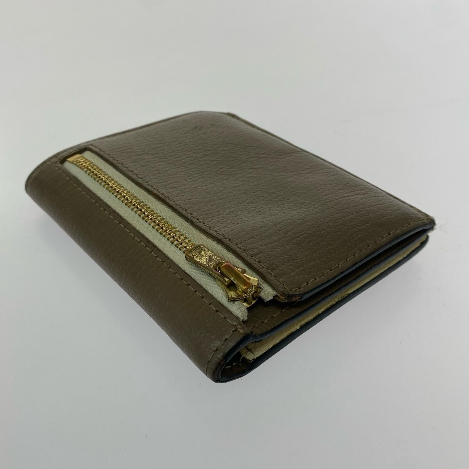 コンパクトウォレット L'arcobaleno レザー財布 ブラウン