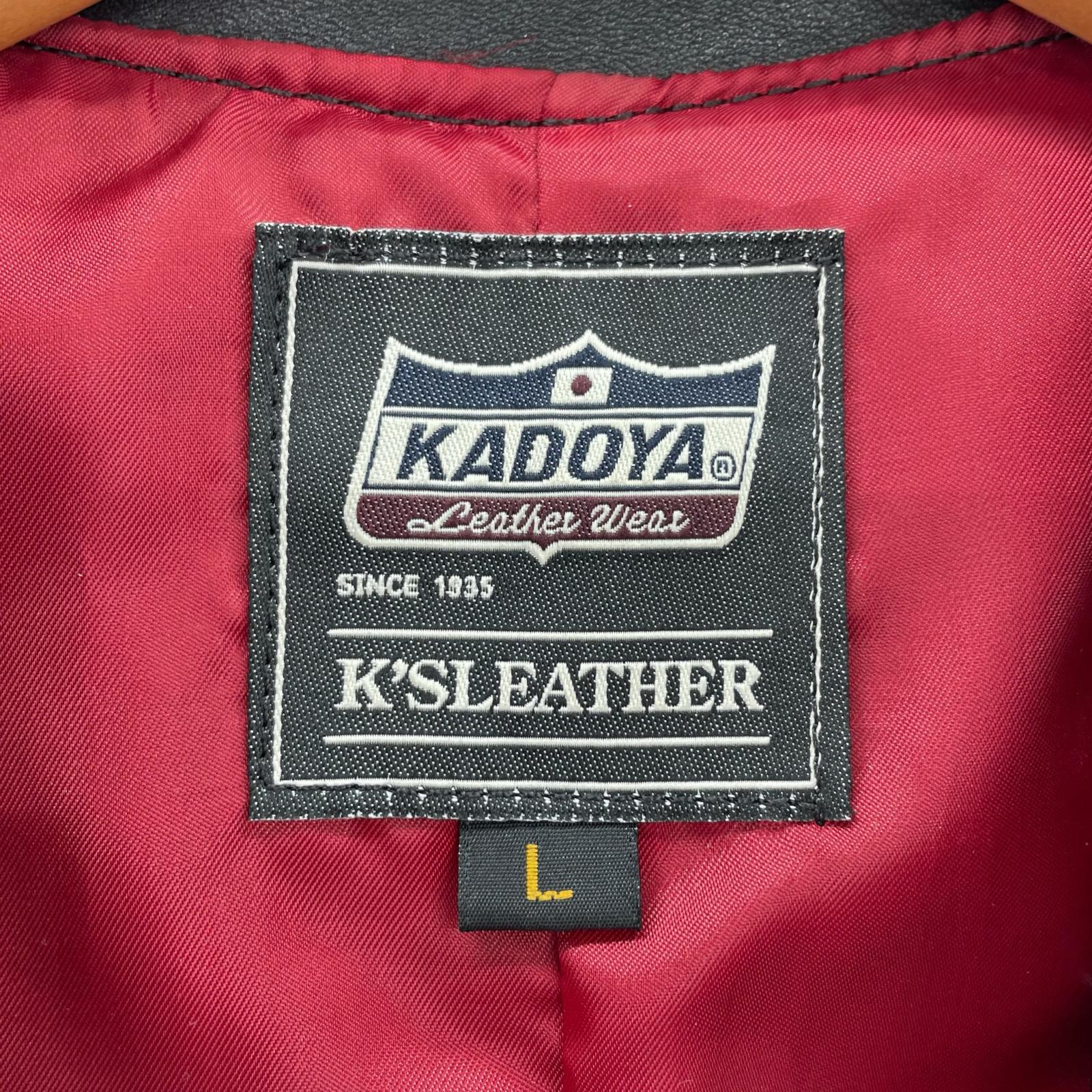 レザージャケット KADOYA K'S LEATHER/牛革/黒/シングルライダース L ブラック