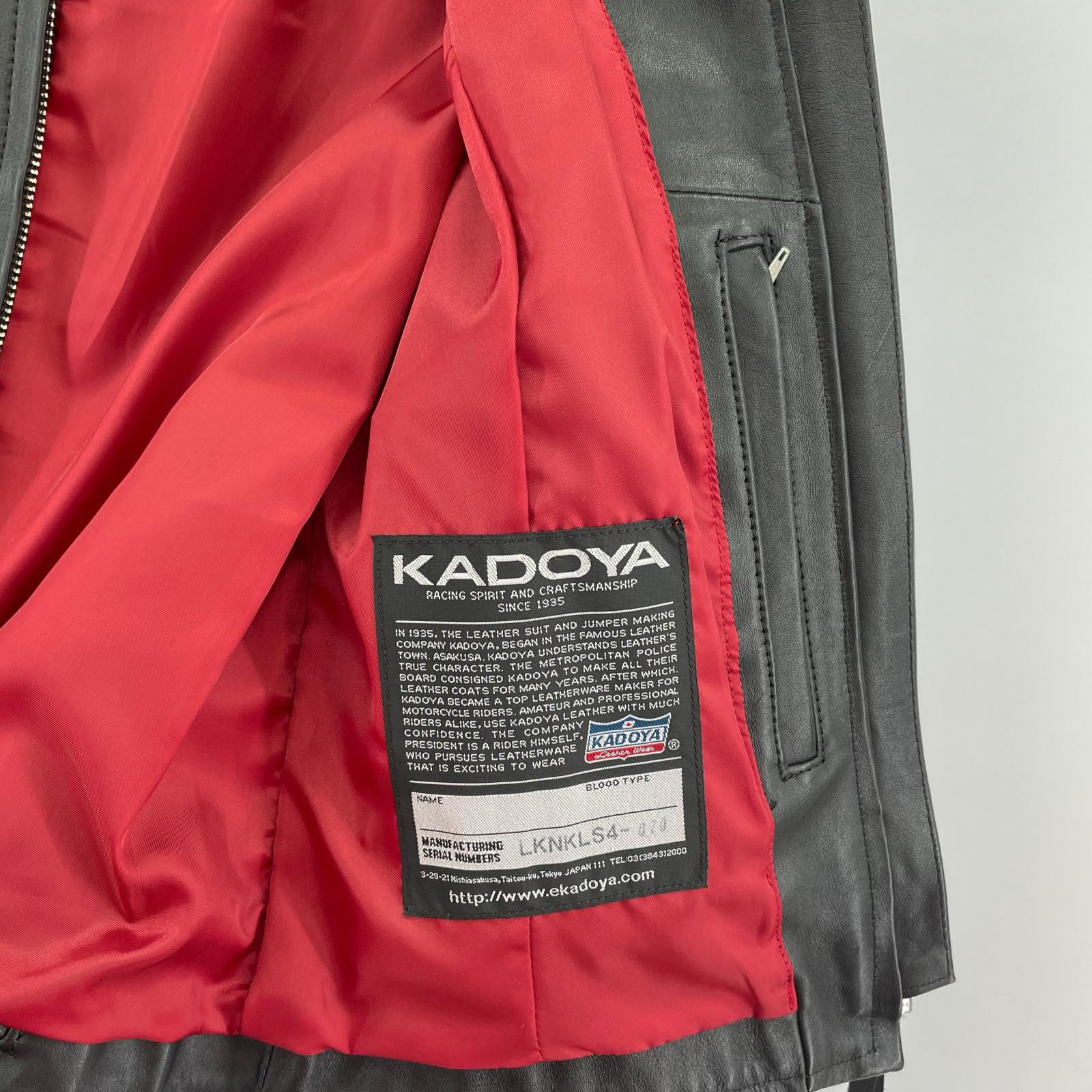 レザージャケット KADOYA K'S LEATHER/牛革/黒/シングルライダース L ブラック