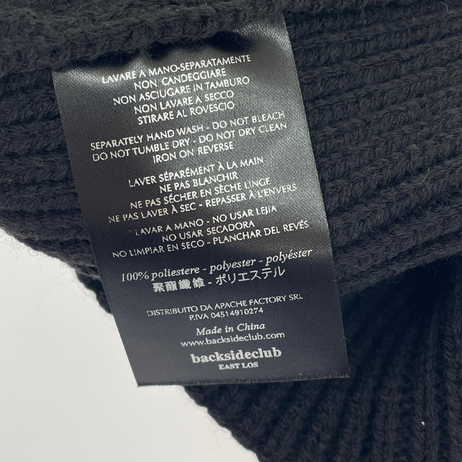 ニットキャップ backside club CAP ニットビーニー F ブラック ブラック