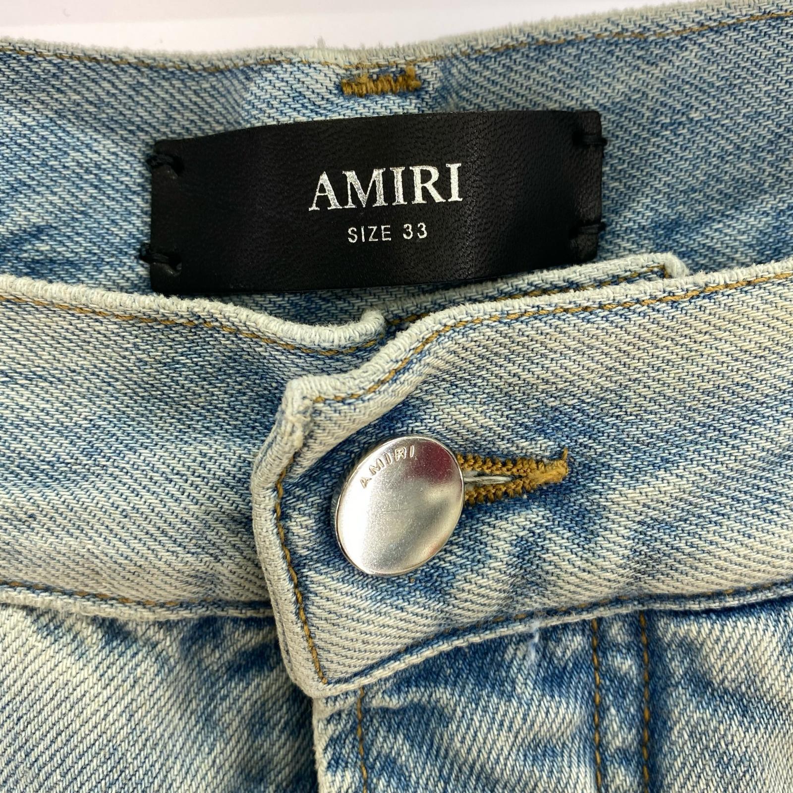 デニムパンツ AMIRI 26SS MX1 STRAIGHT FLARE JEAN 33 サックス 33 ブルー