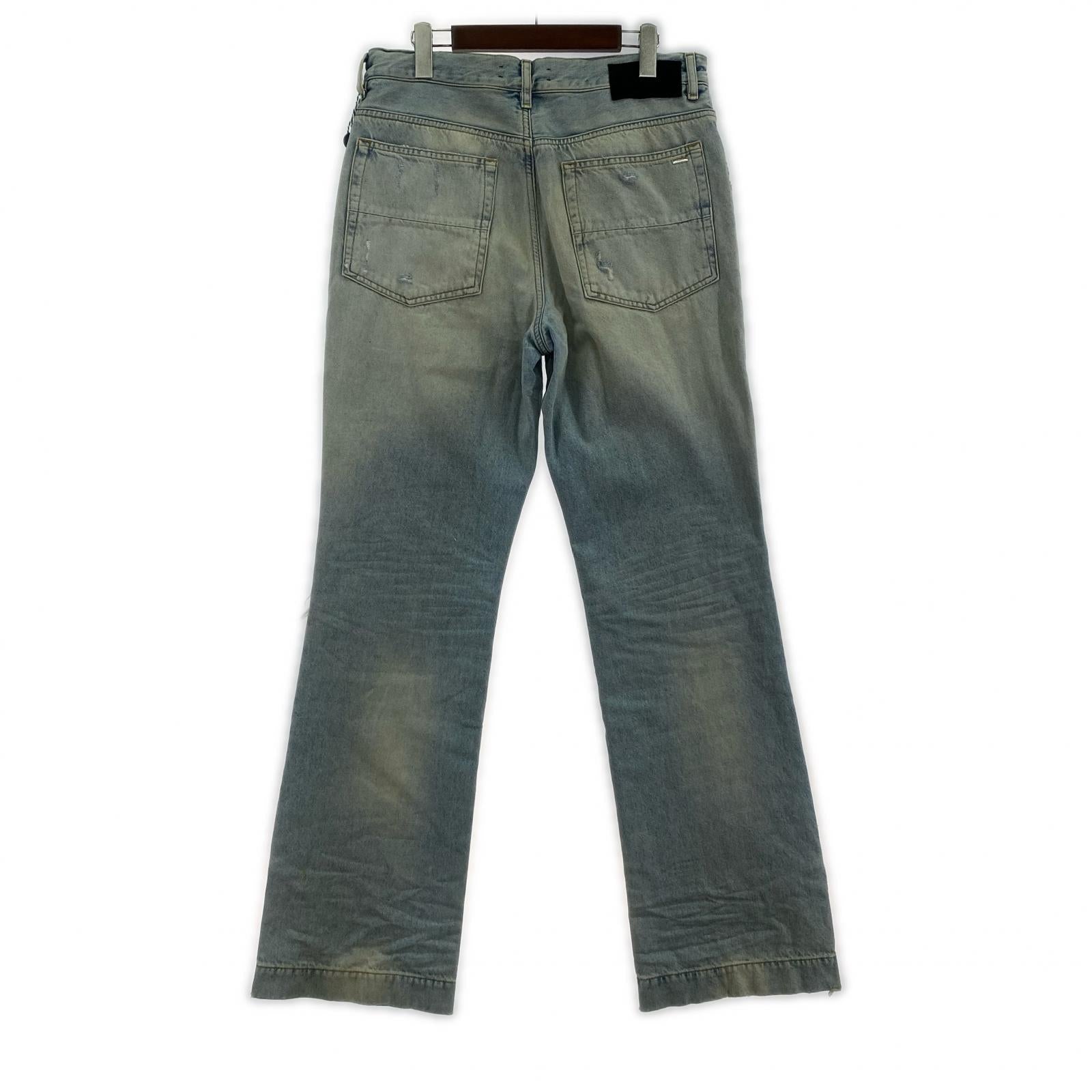 デニムパンツ AMIRI 26SS MX1 STRAIGHT FLARE JEAN 32 サックス 32 ブルー