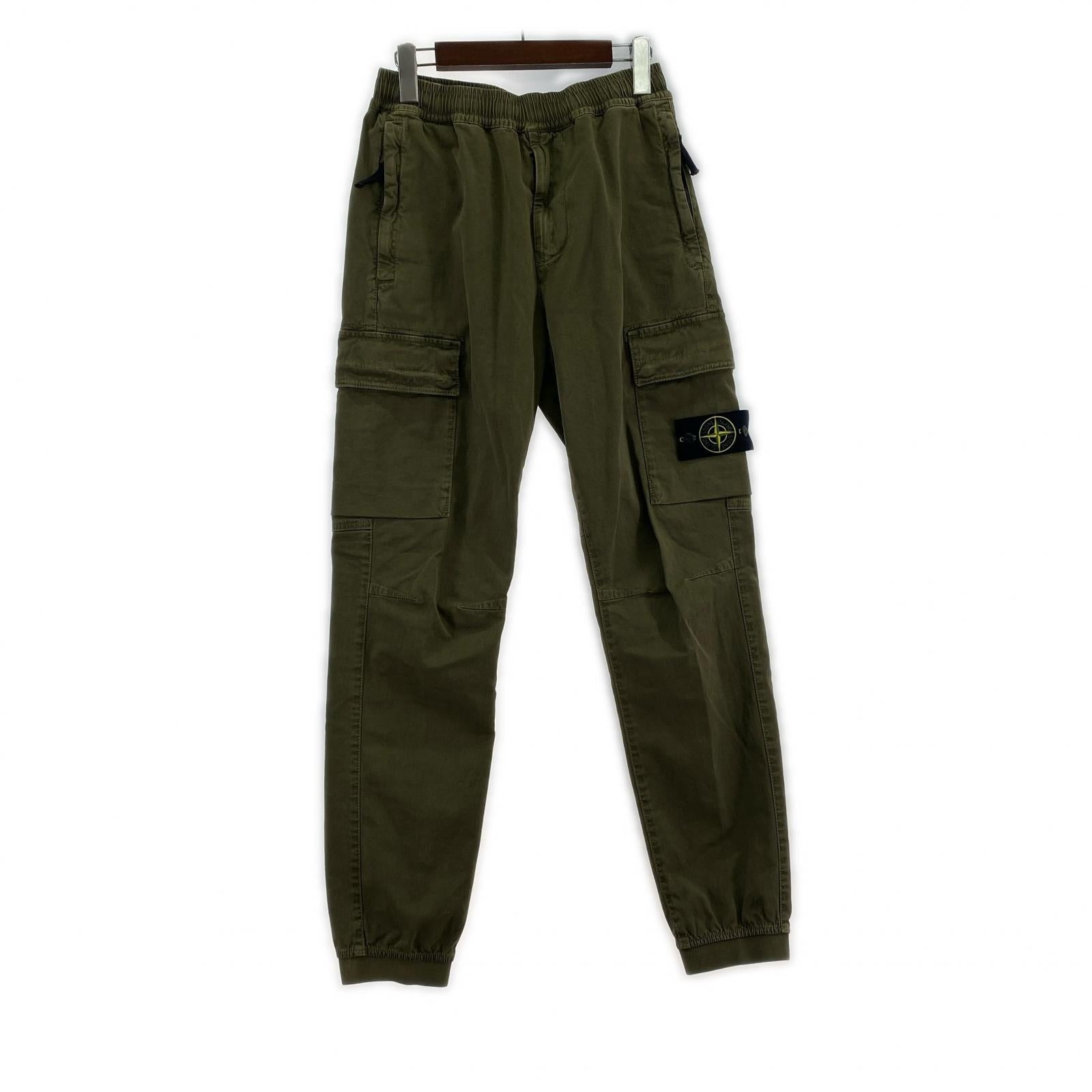 パンツ STONE ISLAND TYPE RE-T ガーメントダイ ストレッチカーゴパンツ W29 オリーブ 29