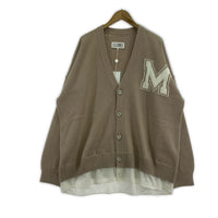 カーディガン MM6 26SS BIG M Cardigan レイヤードカーディガン XL ベージュ×ホワイト