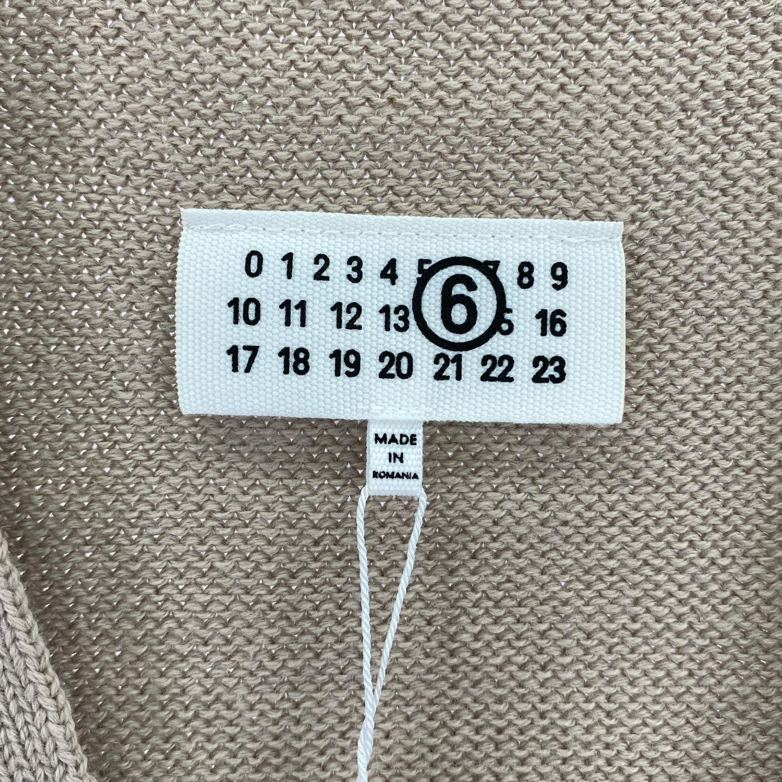 カーディガン MM6 26SS BIG M Cardigan レイヤードカーディガン XL ベージュ×ホワイト