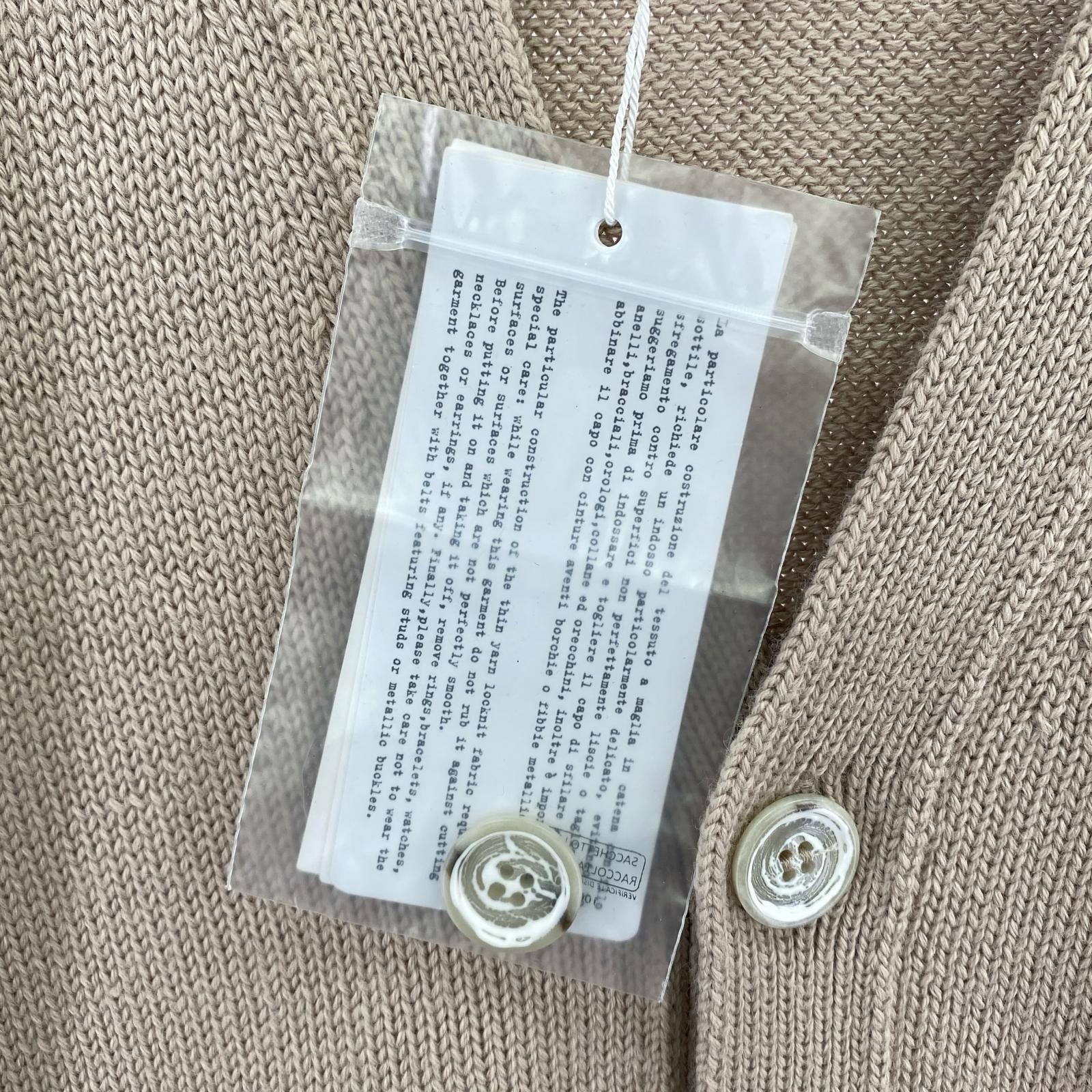 カーディガン MM6 26SS BIG M Cardigan レイヤードカーディガン XL ベージュ×ホワイト