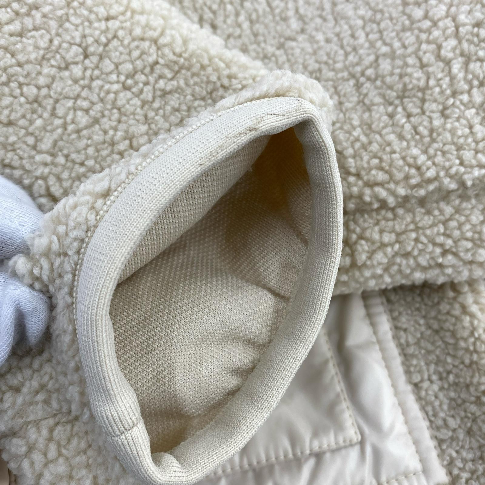 ジャケット MONCLER ZIP UP CARDIGAN ボアフリースジャケット M アイボリー M