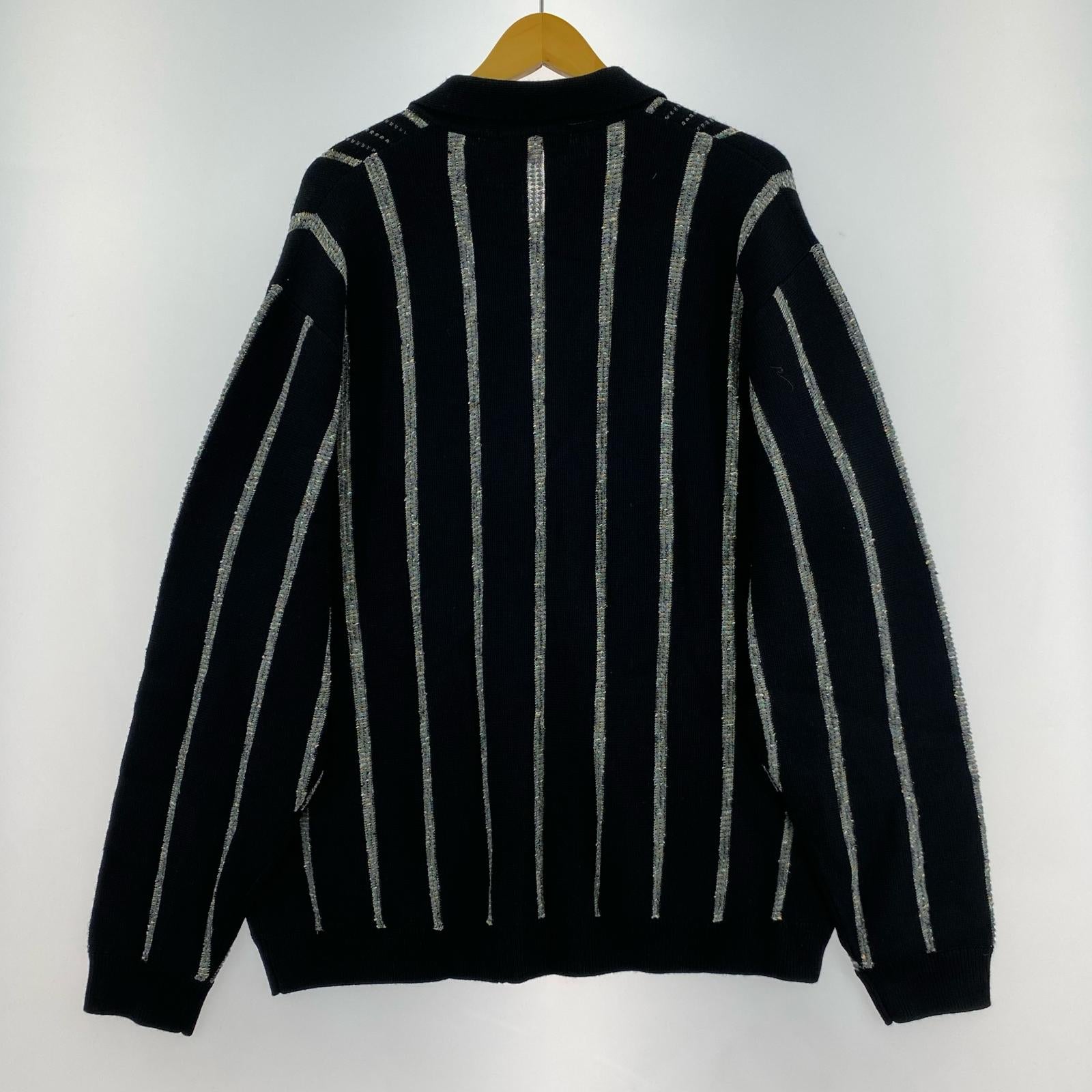 カーディガン Speckle Stripe Zip Up Cardigan L 黒 グレー L ブラック
