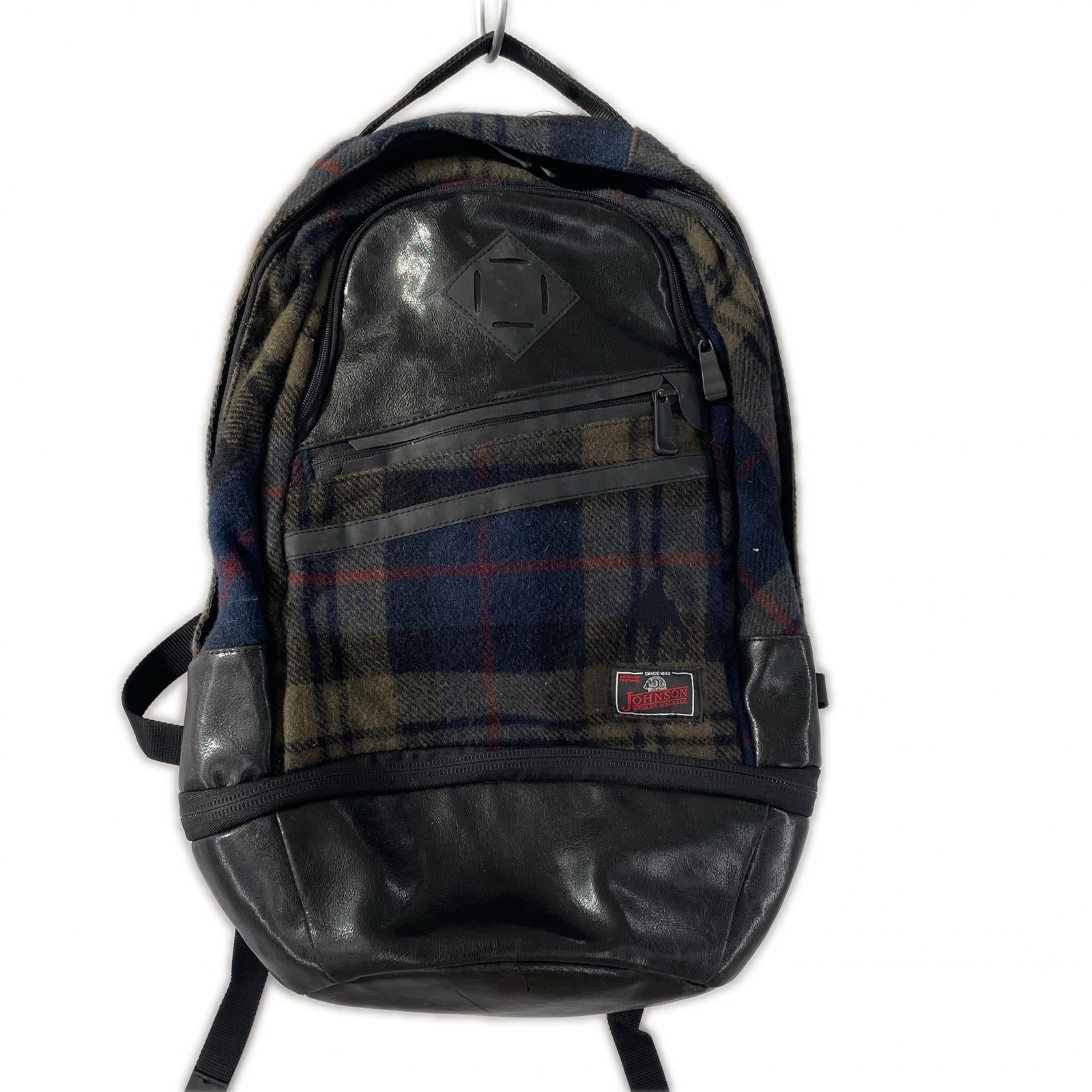 リュック・デイパック × JHNSON WOOLEN MILLS チェック ブラック