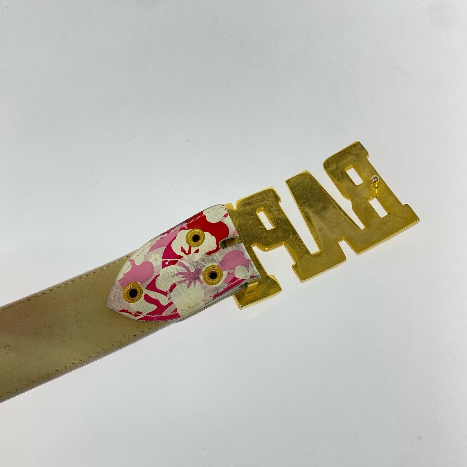 その他アクセサリー BAPEバックル レザーベルト ピンク