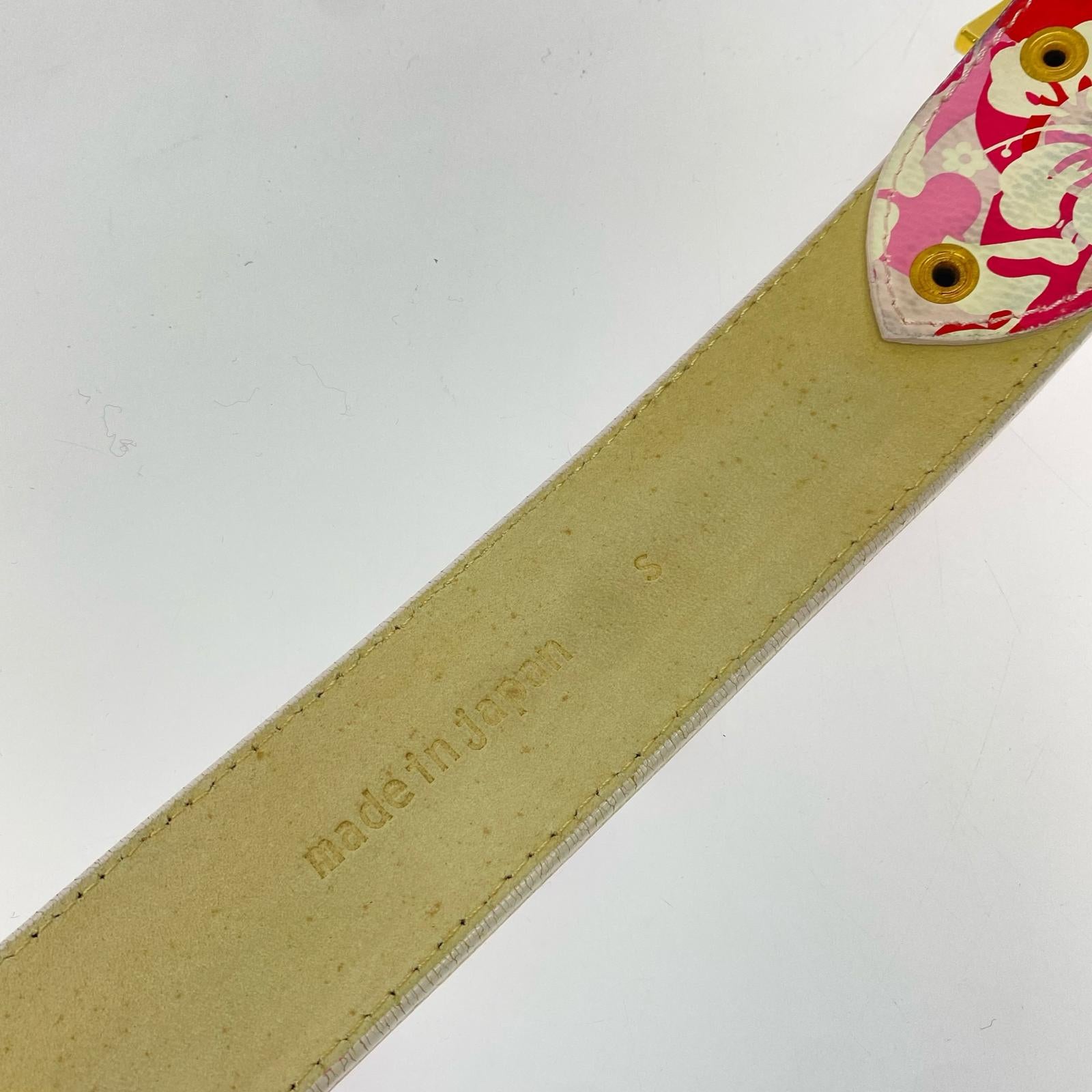 その他アクセサリー BAPEバックル レザーベルト ピンク