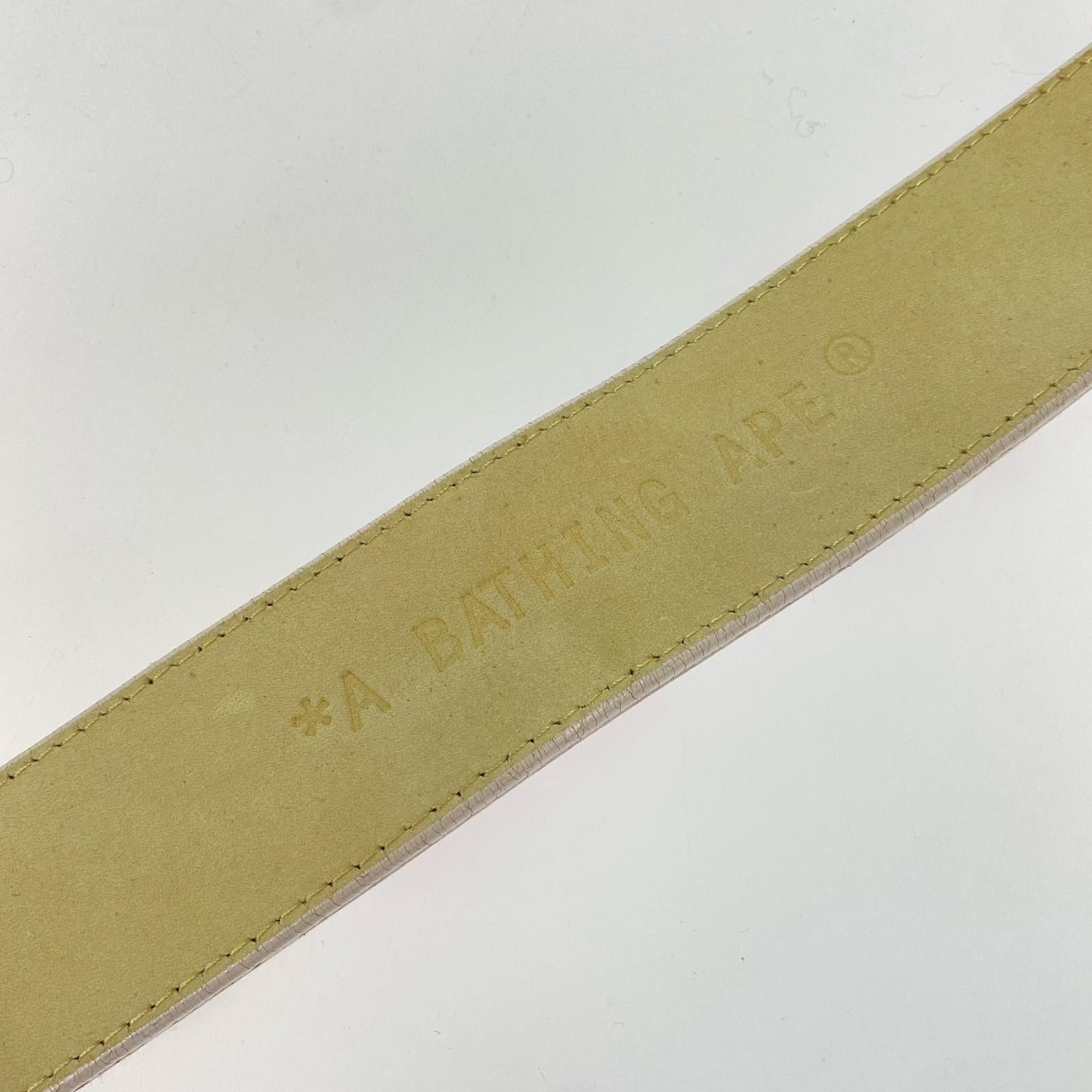 その他アクセサリー BAPEバックル レザーベルト ピンク