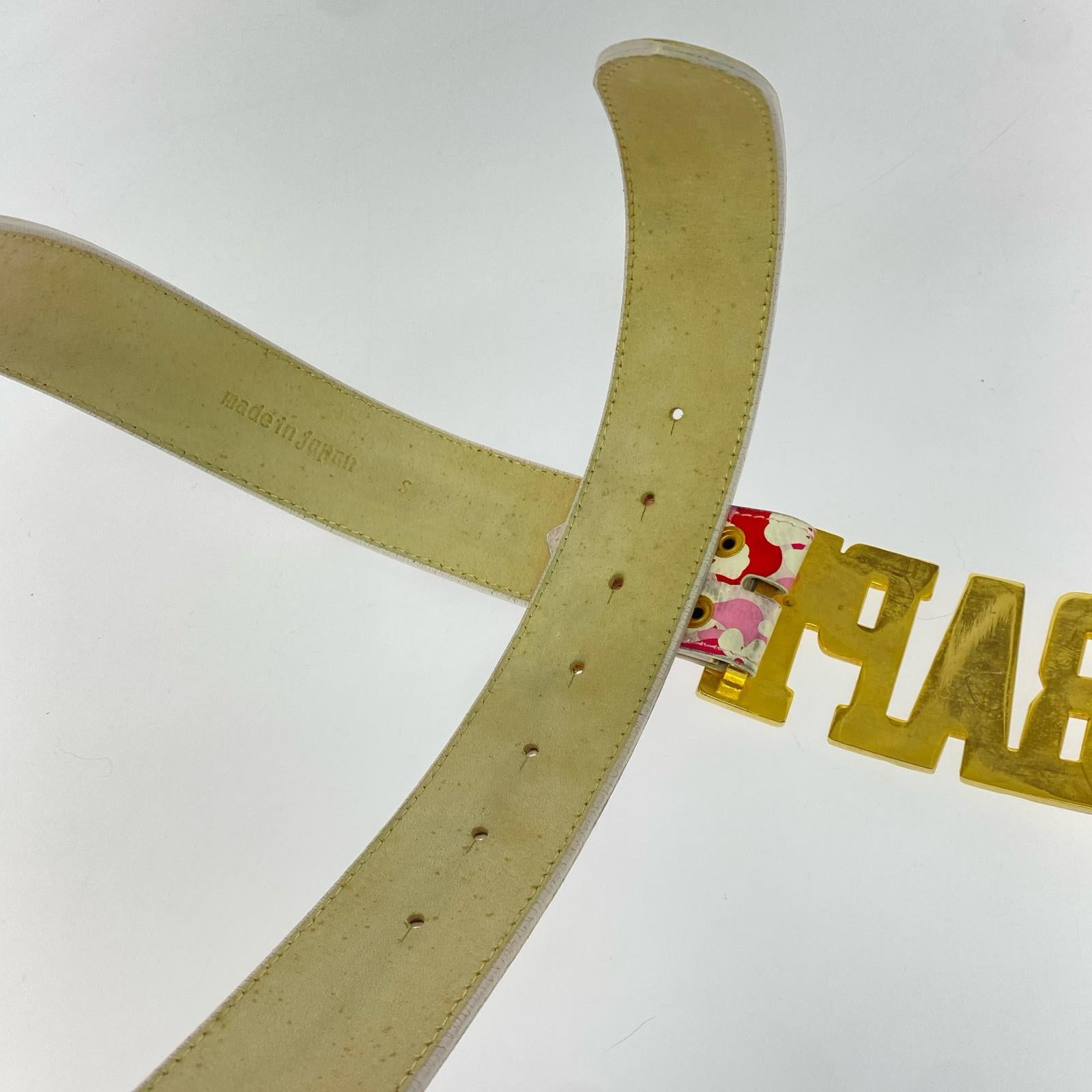 その他アクセサリー BAPEバックル レザーベルト ピンク