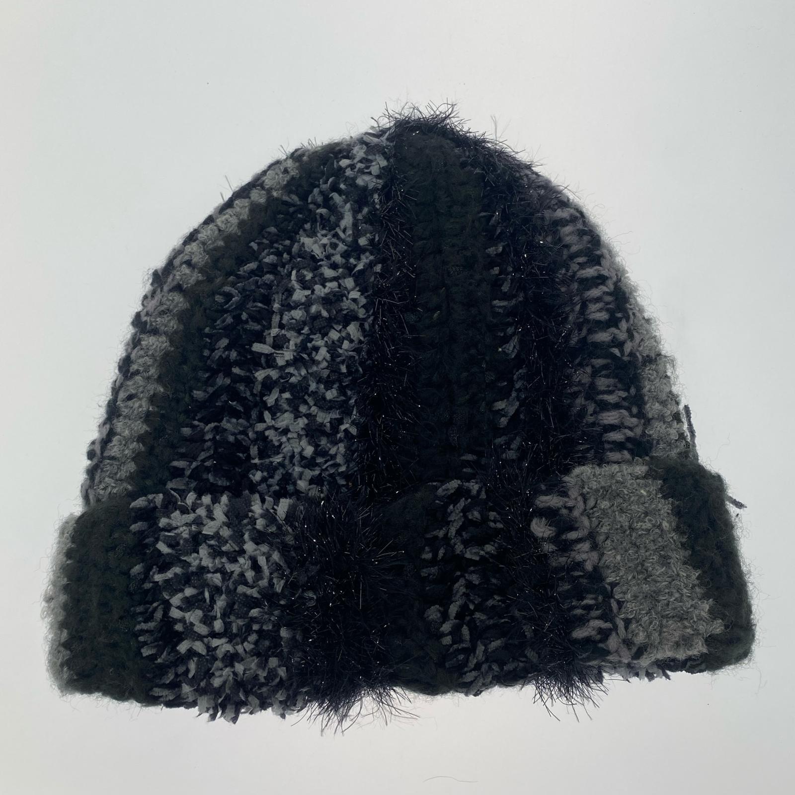 ニットキャップ 25AW Tinsel Stripe Beanie ブラック