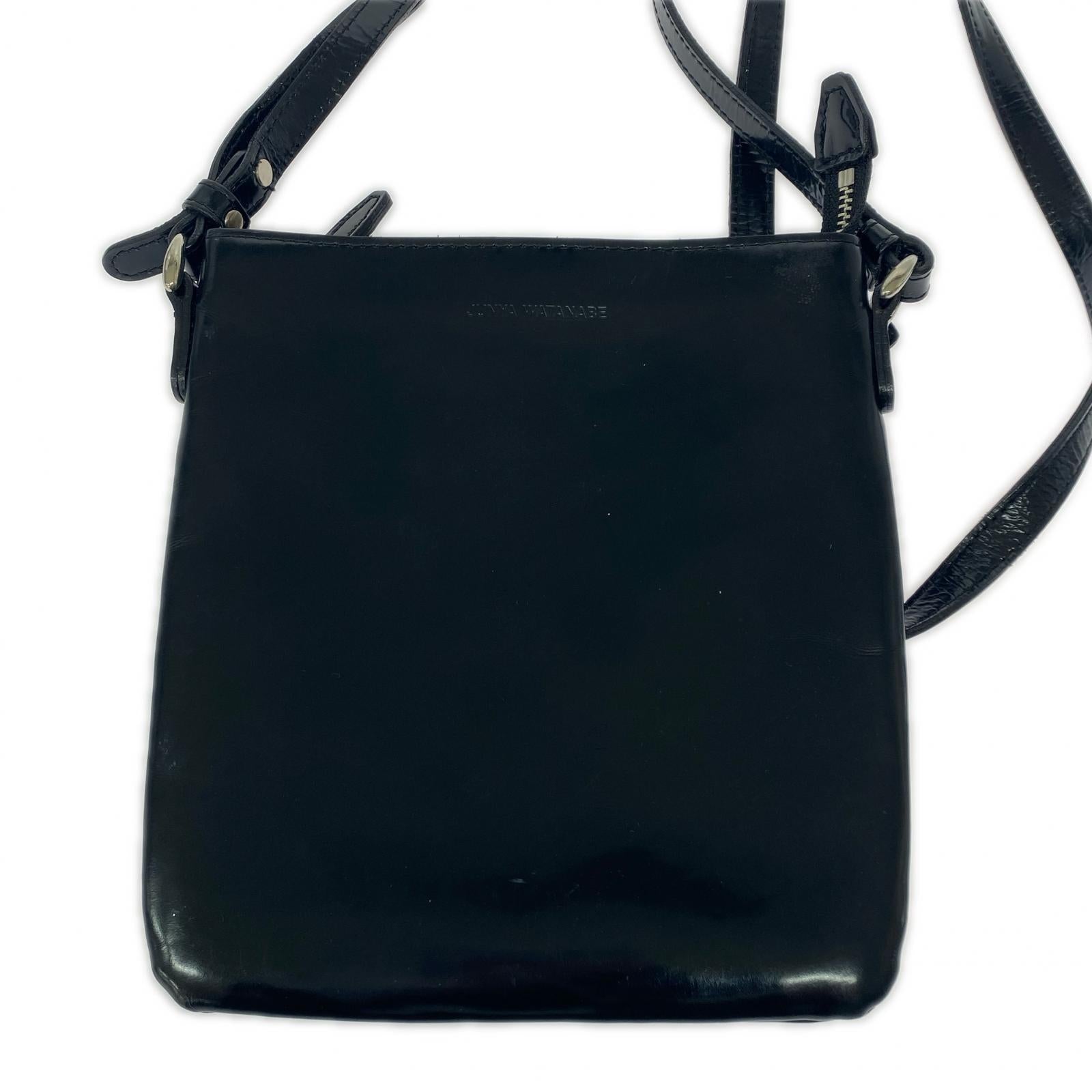 ショルダーバッグ JUNYA WATANABE COMME des GARCONS 22ss パテントレザー メタリックミニショルダーバッグ ブラック ブラック
