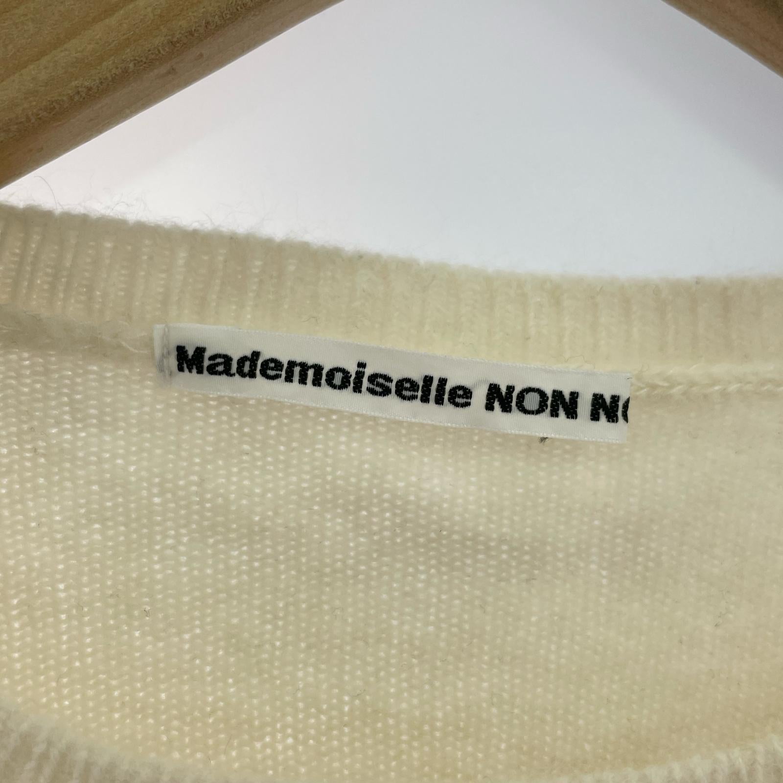 ニット Mademoiselle NON NON ベアニット 白 L ホワイト