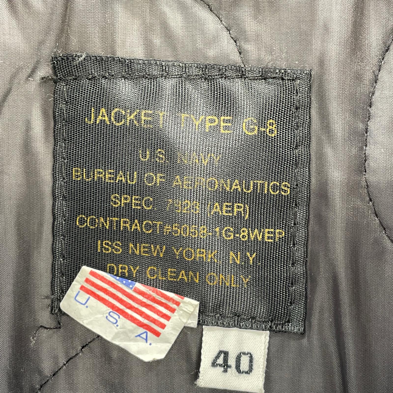 ジャケット U.S.NAVY WEP TYPE G-8 40 ブラック