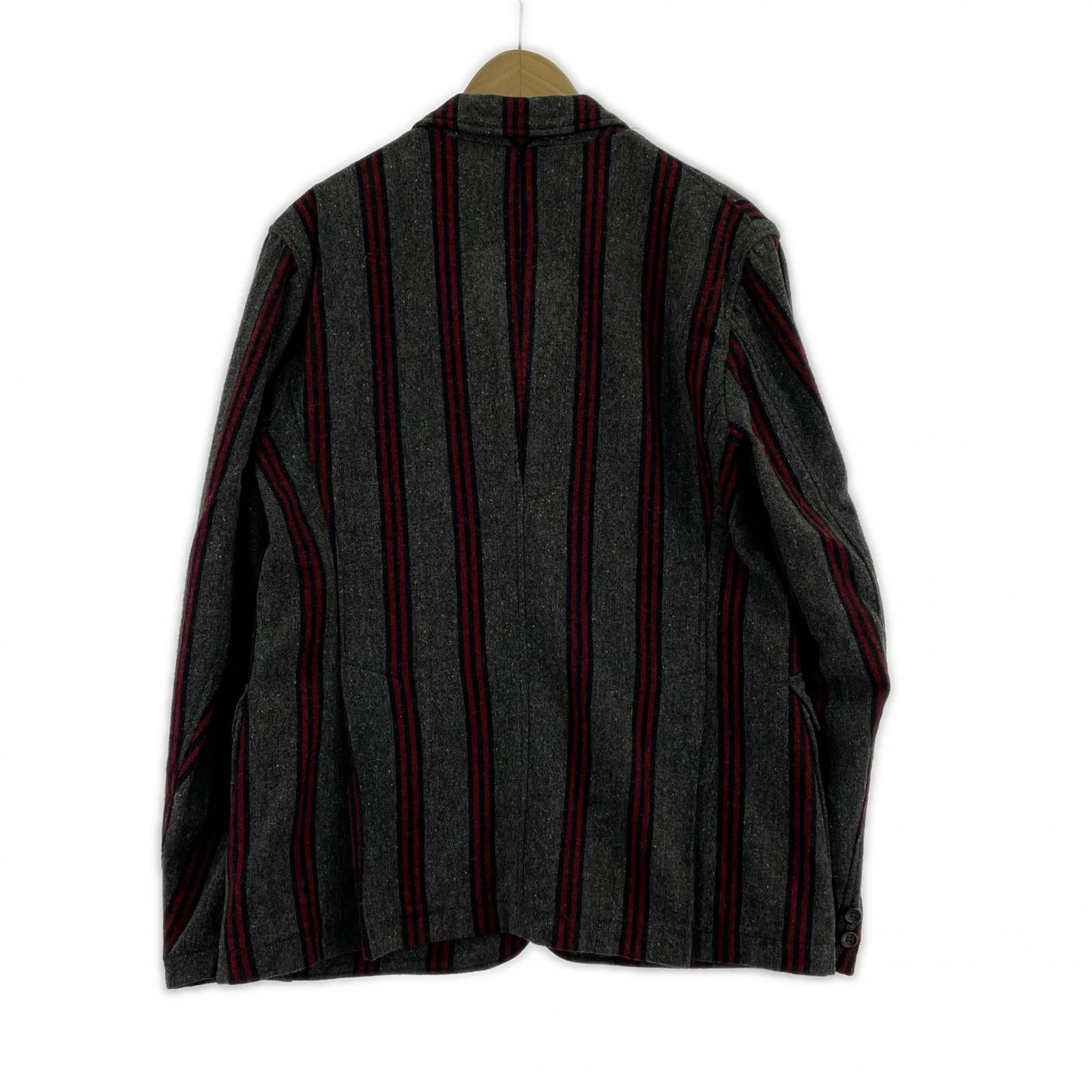 ジャケット wool stripe jacket S S グレー