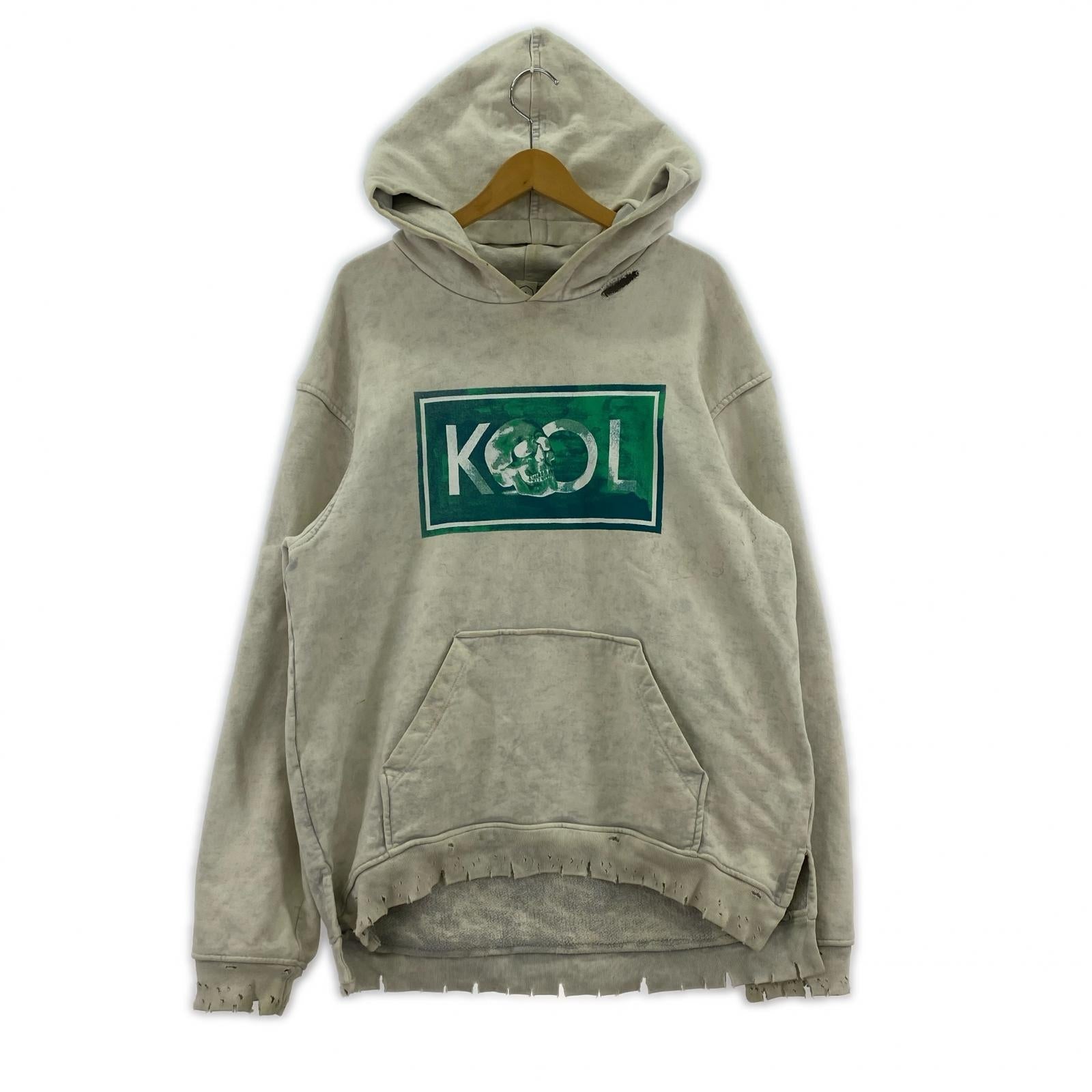 パーカー Alchemist 18ss KOOL damaged Hoodie S S ホワイト