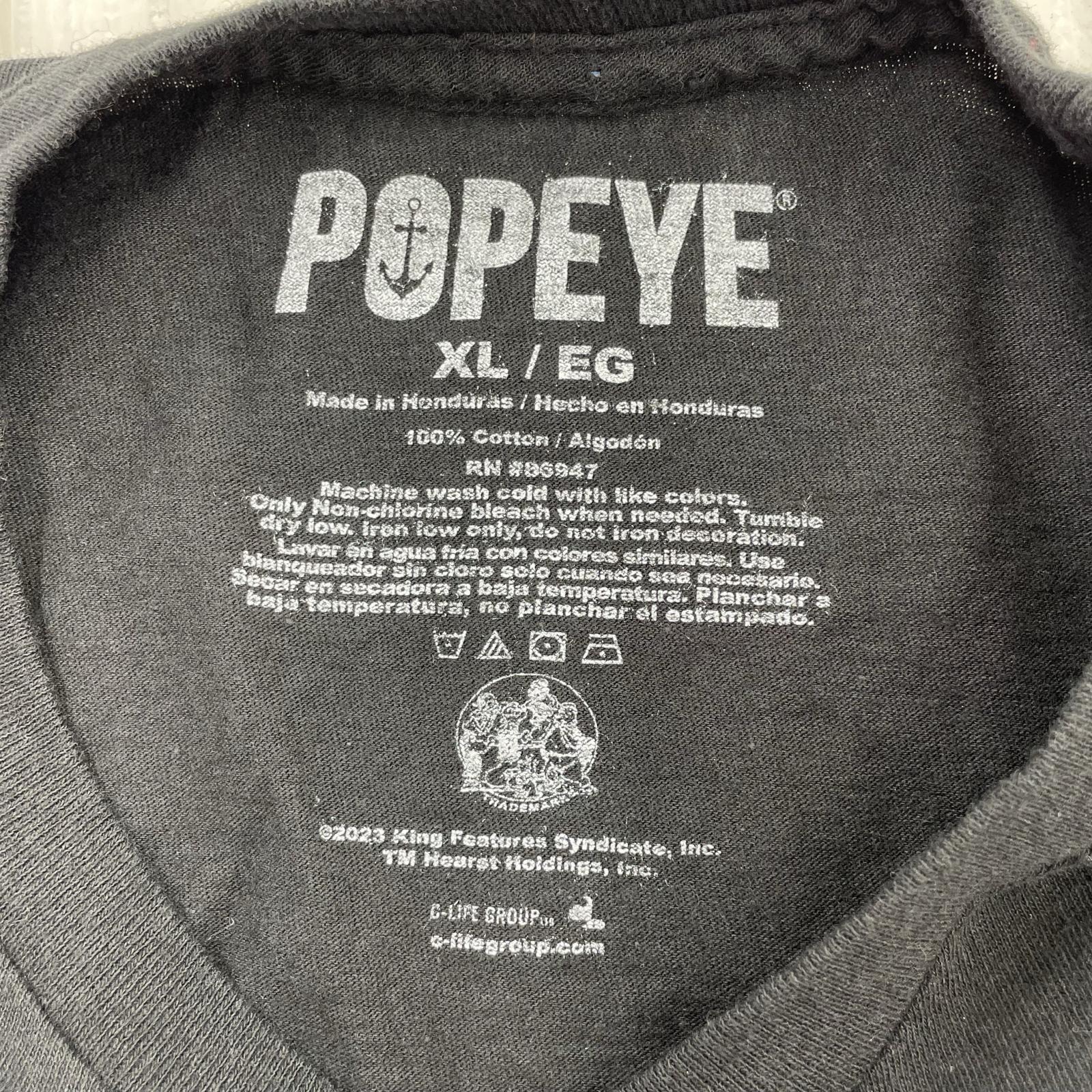 半袖Tシャツ KITH VINTAGE POPEYE 2025 プリントTee XL 黒 ブラック