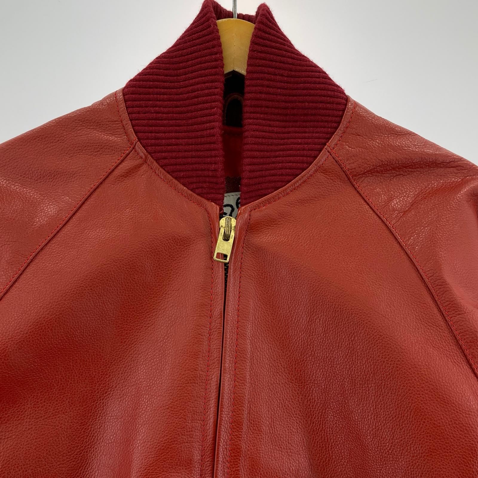レザージャケット 63 LEATHERS ブルゾン 赤 S S レッド