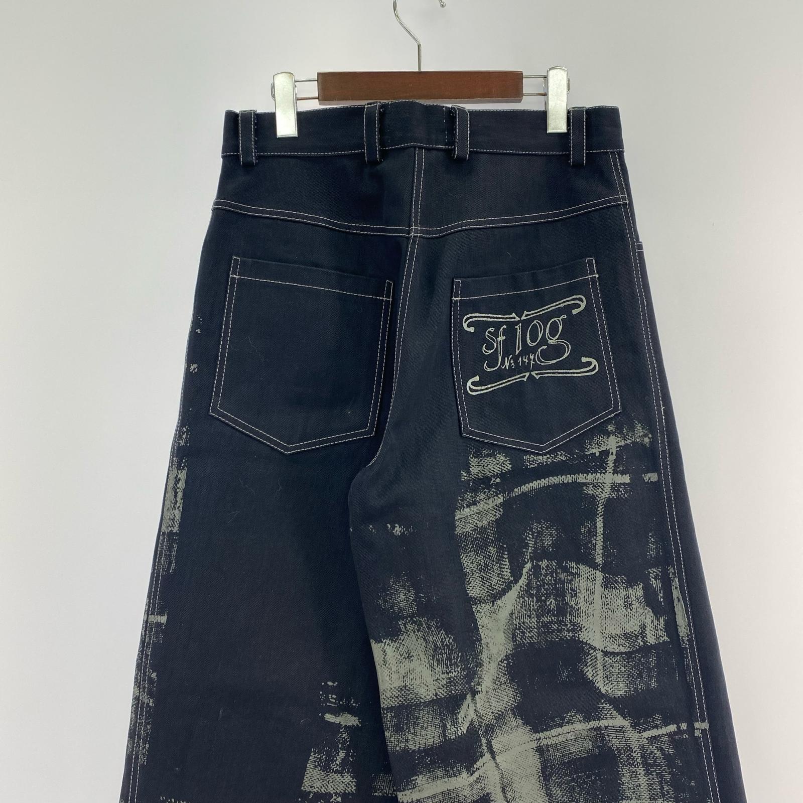 デニムパンツ SF 1 OG ペイントブラックワイドデニム ブラック