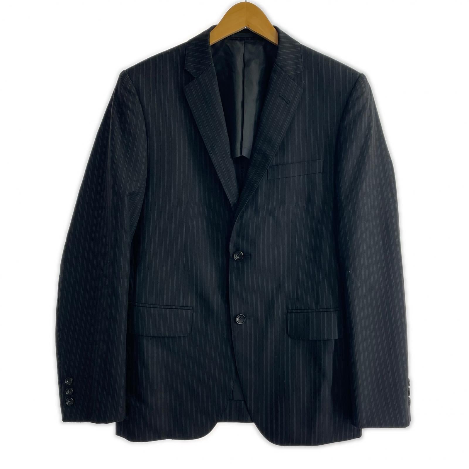 ジャケット COMME des GARCONS ウールストライプジャケット SS グレー SS ブラック