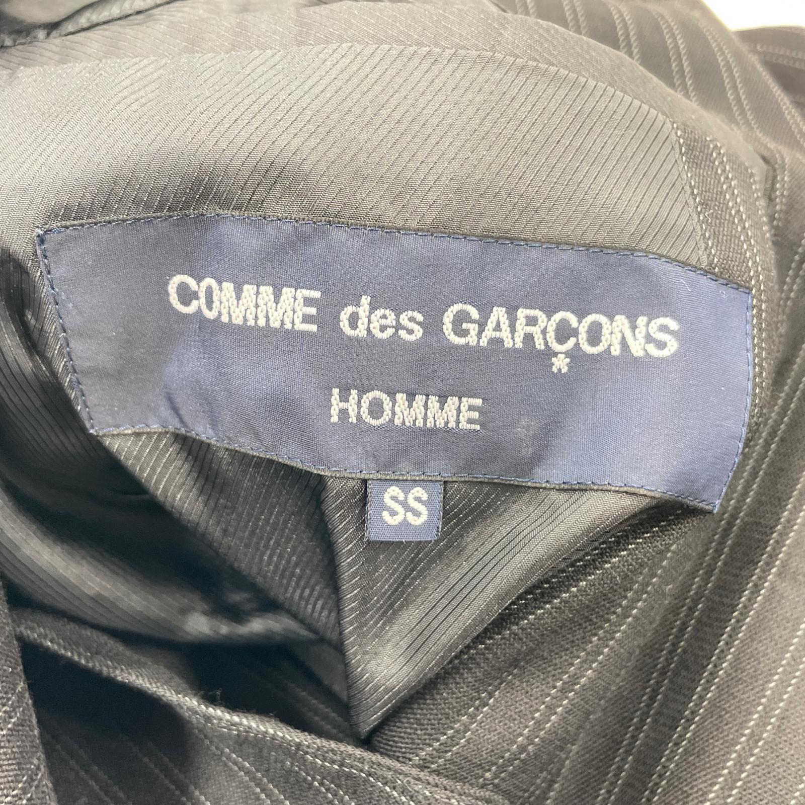 ジャケット COMME des GARCONS ウールストライプジャケット SS グレー SS ブラック